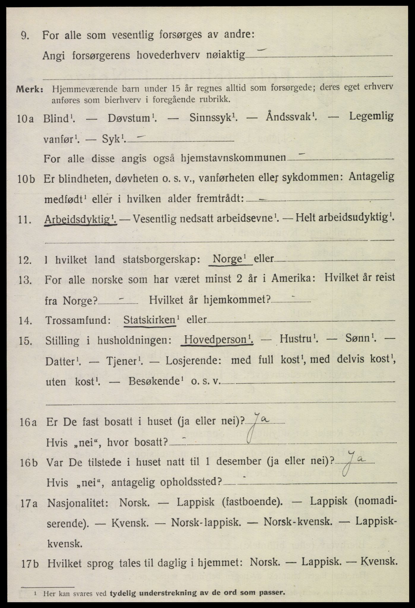 SAT, 1920 census for Leksvik, 1920, p. 3489