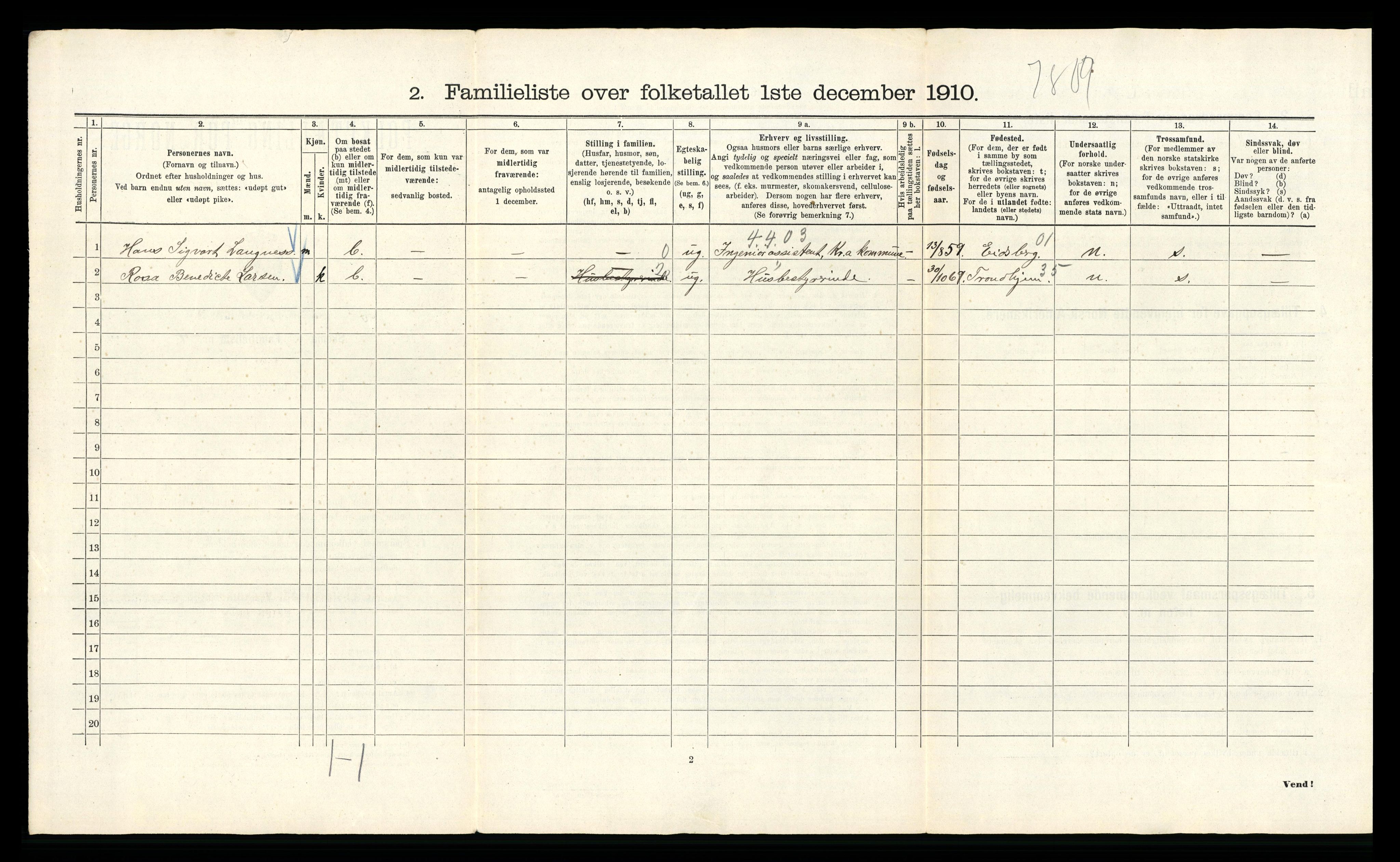 RA, 1910 census for Kristiania, 1910, p. 103580