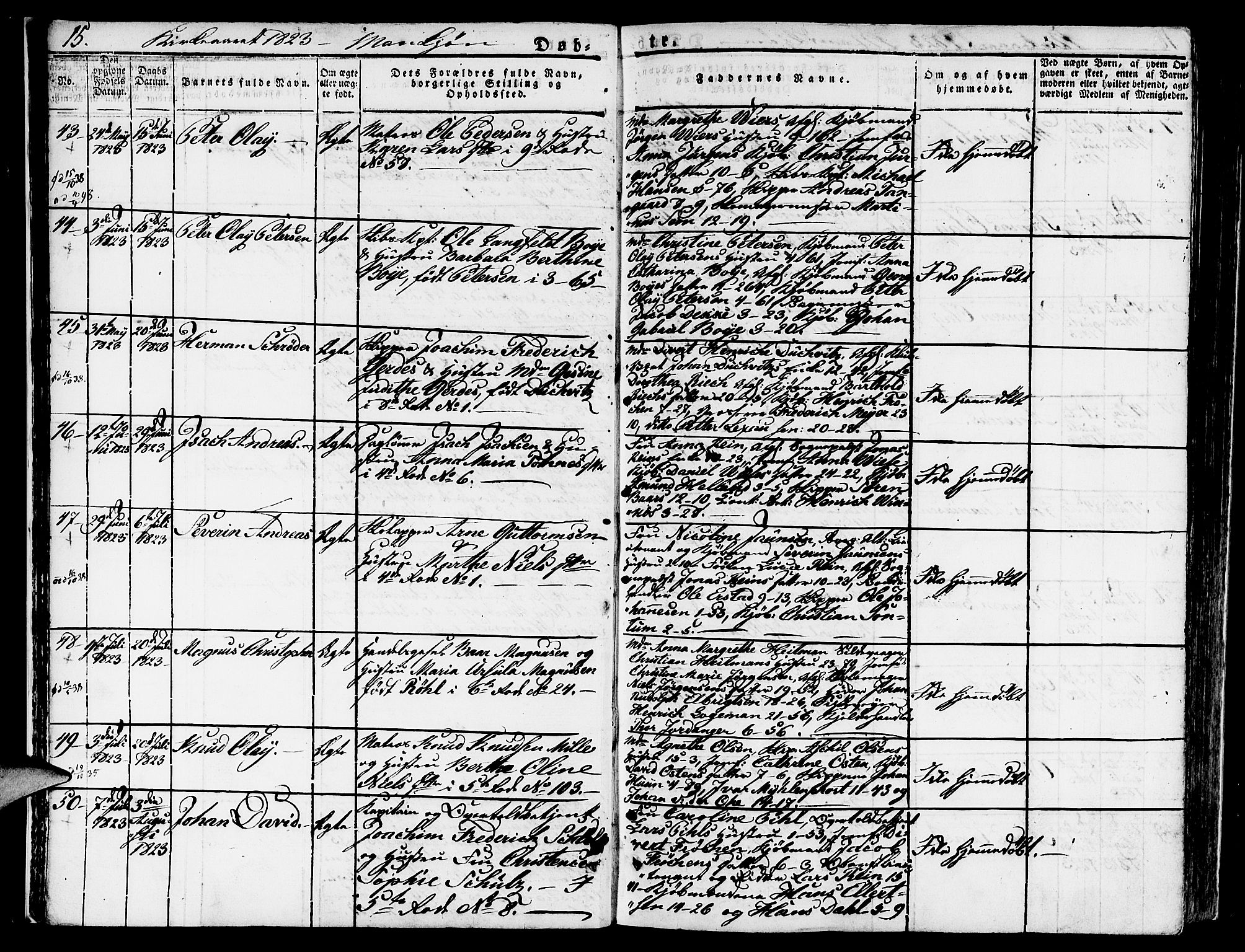 Nykirken Sokneprestembete, AV/SAB-A-77101/H/Hab: Parish register (copy) no. A 5I, 1821-1841, p. 15