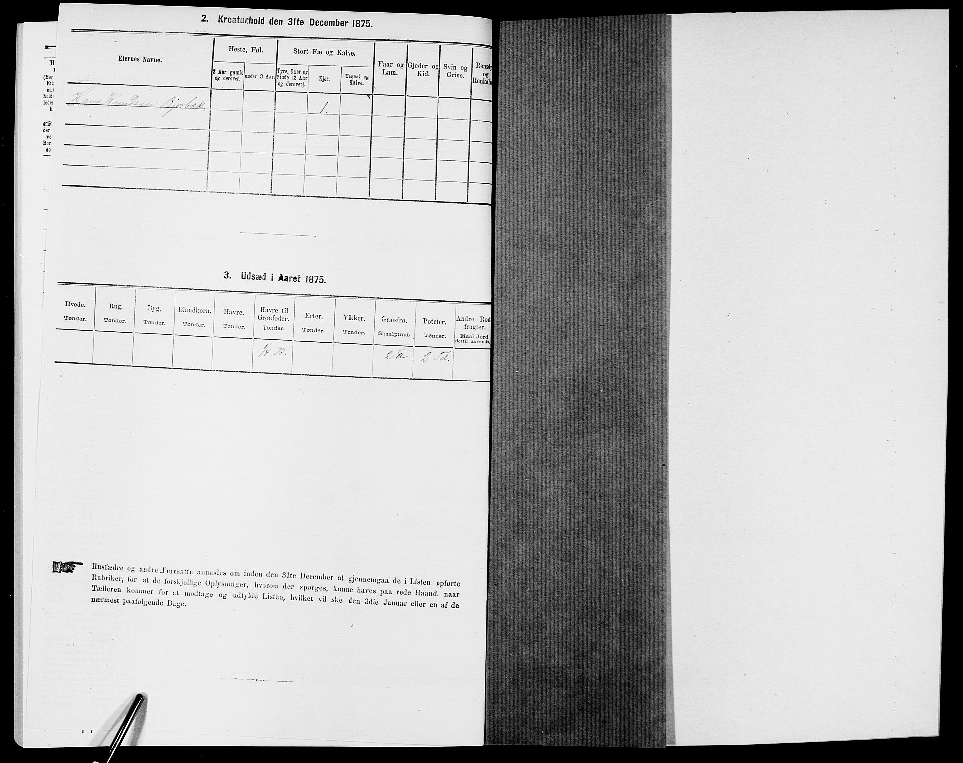 SAK, 1875 census for 0920P Øyestad, 1875, p. 1552