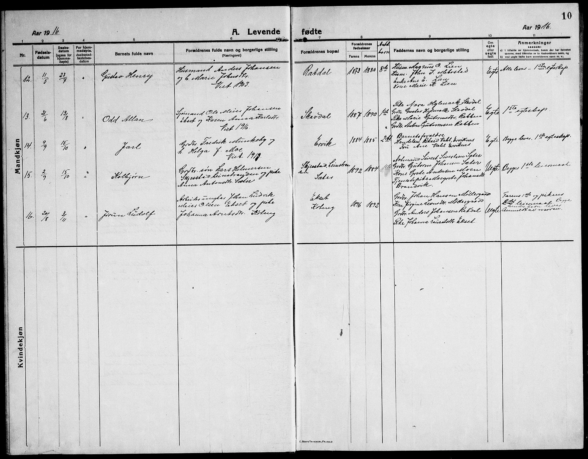Ministerialprotokoller, klokkerbøker og fødselsregistre - Sør-Trøndelag, SAT/A-1456/651/L0648: Parish register (copy) no. 651C02, 1915-1945, p. 10