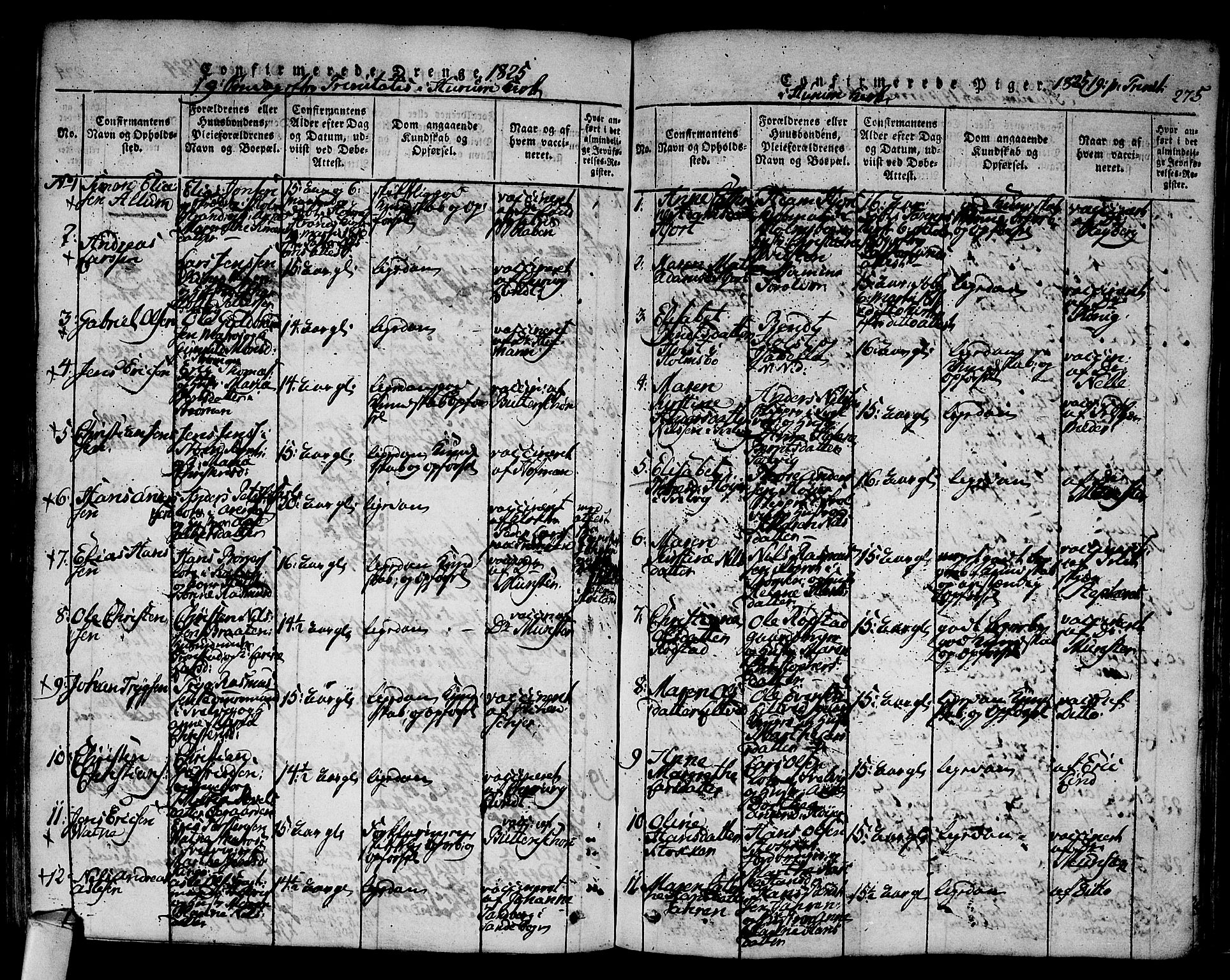 Hurum kirkebøker, SAKO/A-229/F/Fa/L0009: Parish register (official) no. 9, 1816-1826, p. 275