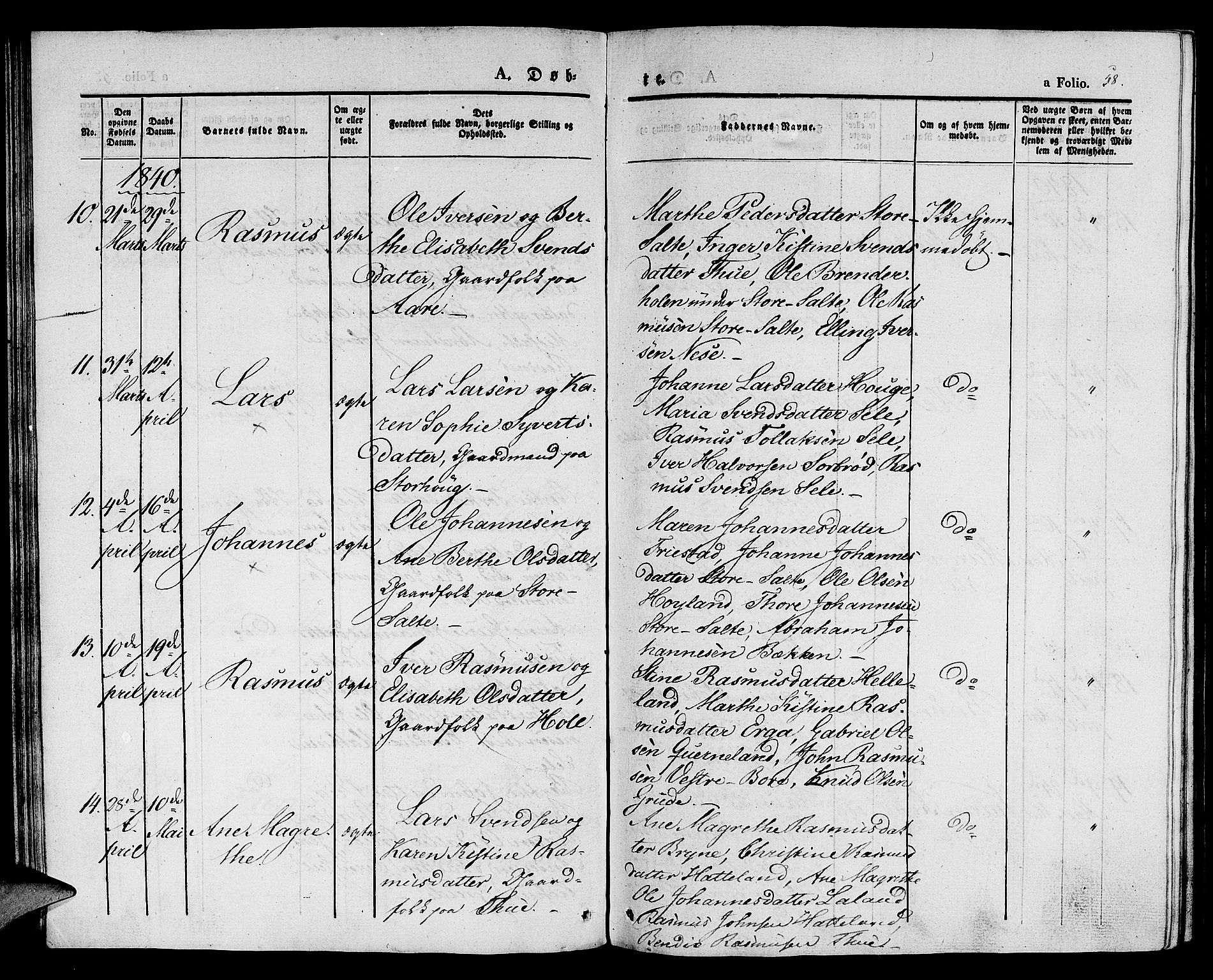 Klepp sokneprestkontor, AV/SAST-A-101803/001/3/30BA/L0003: Parish register (official) no. A 3, 1833-1842, p. 58