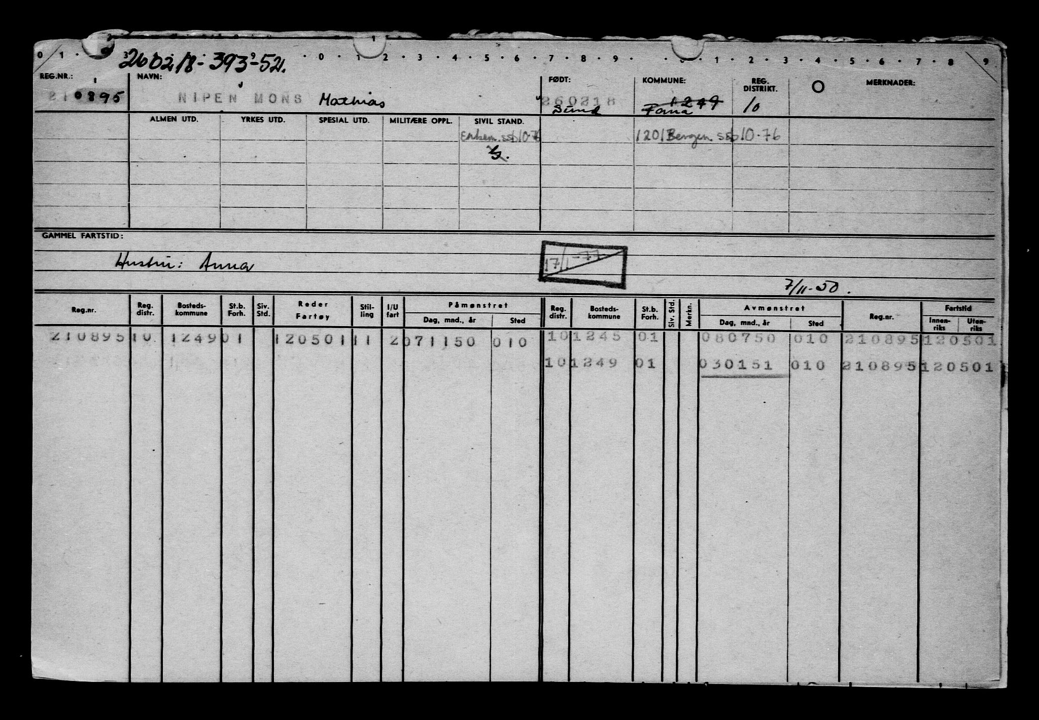 Direktoratet for sjømenn, AV/RA-S-3545/G/Gb/L0155: Hovedkort, 1918, p. 754