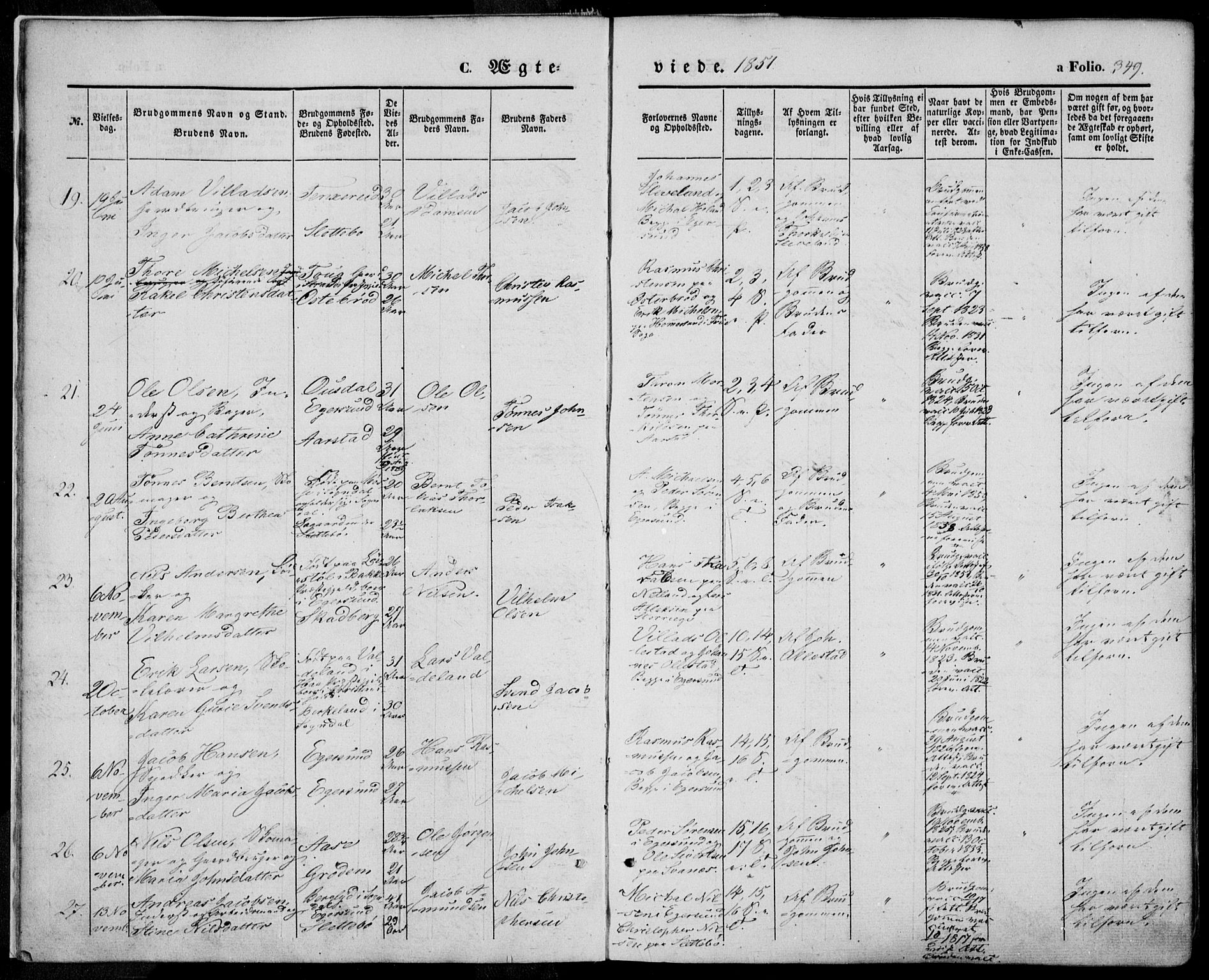 Eigersund sokneprestkontor, SAST/A-101807/S08/L0013: Parish register (official) no. A 12.2, 1850-1865, p. 349