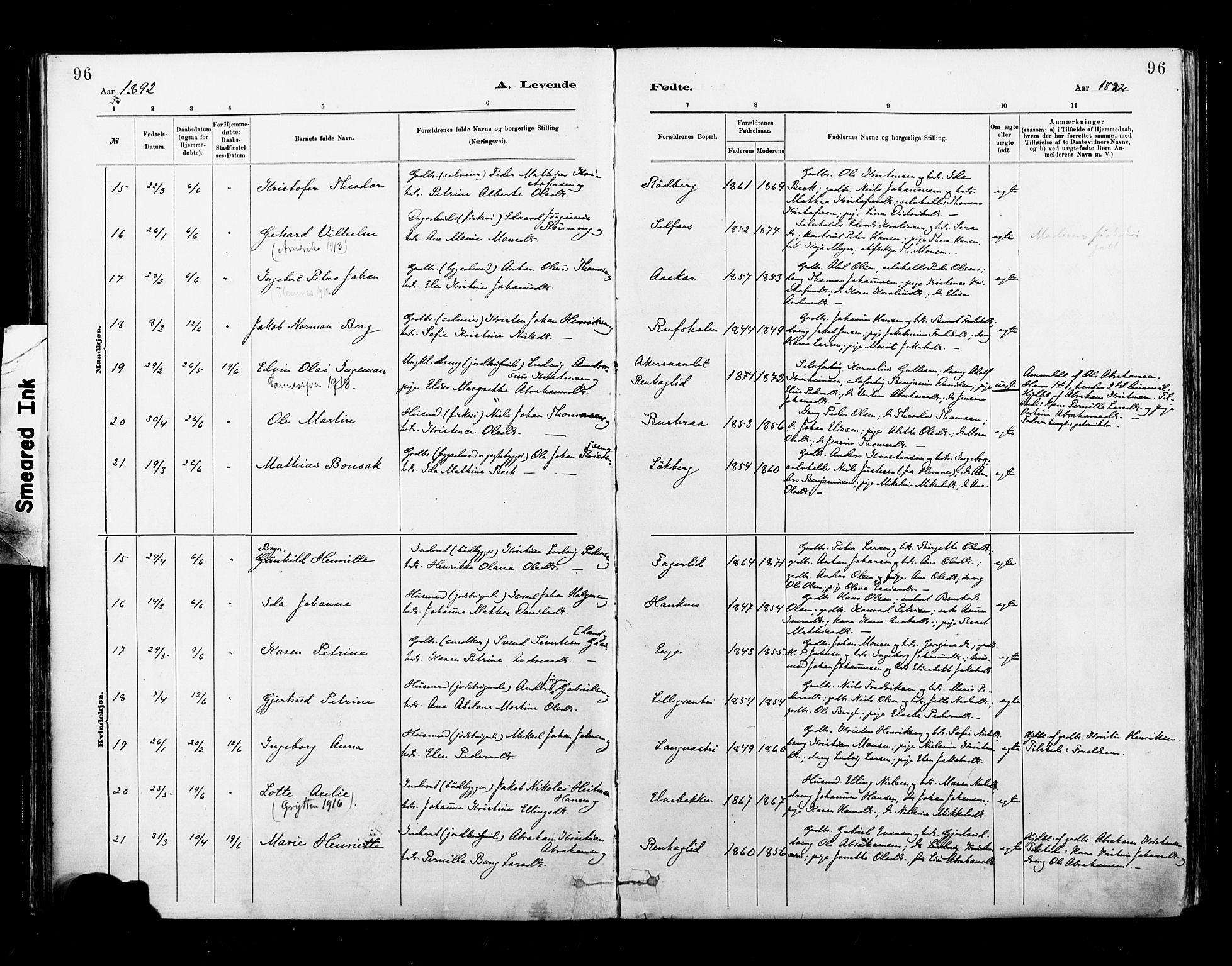 Ministerialprotokoller, klokkerbøker og fødselsregistre - Nordland, AV/SAT-A-1459/827/L0400: Parish register (official) no. 827A12, 1883-1903, p. 96