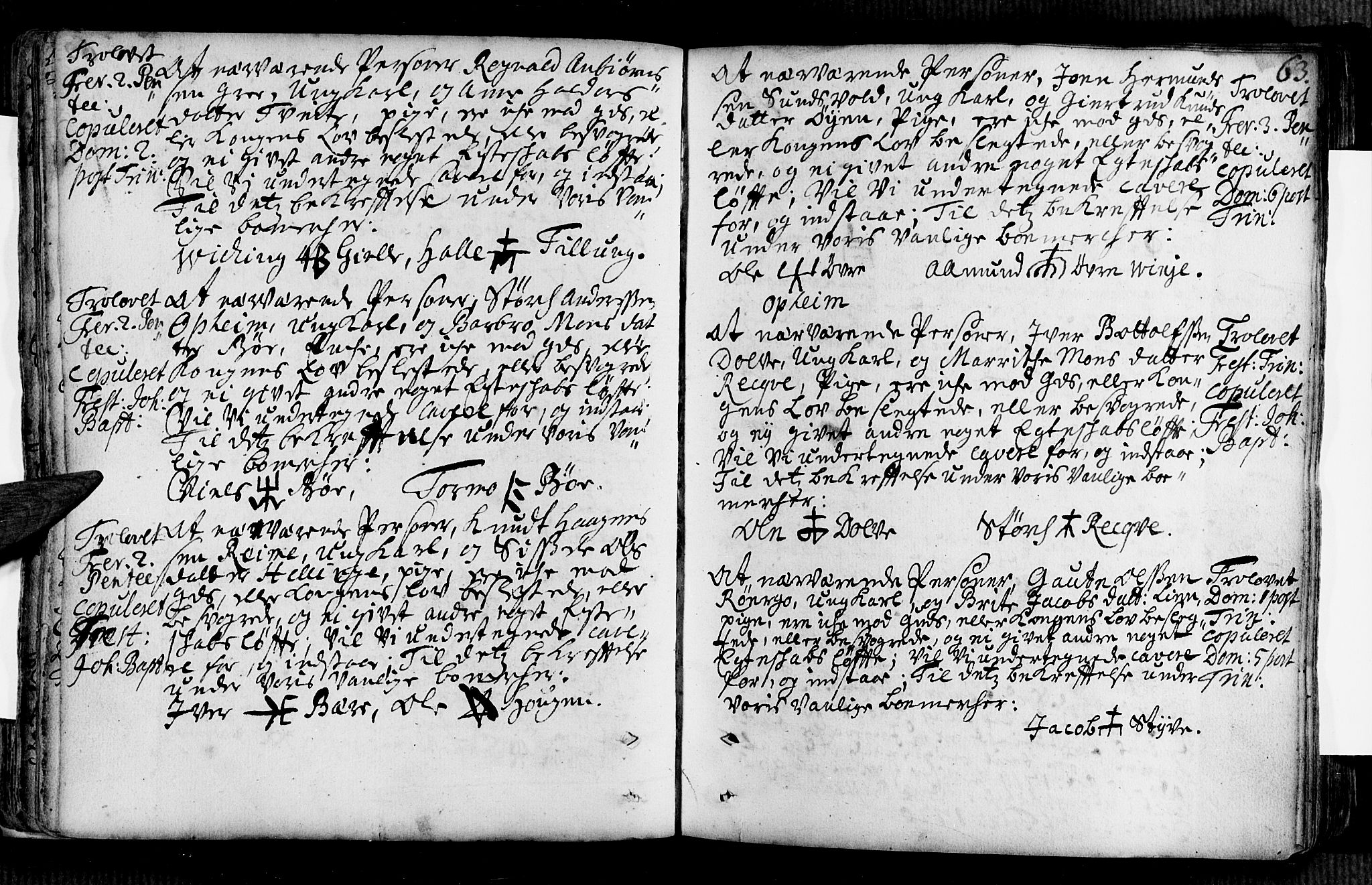 Voss sokneprestembete, SAB/A-79001/H/Haa: Parish register (official) no. A 2, 1709-1730, p. 63