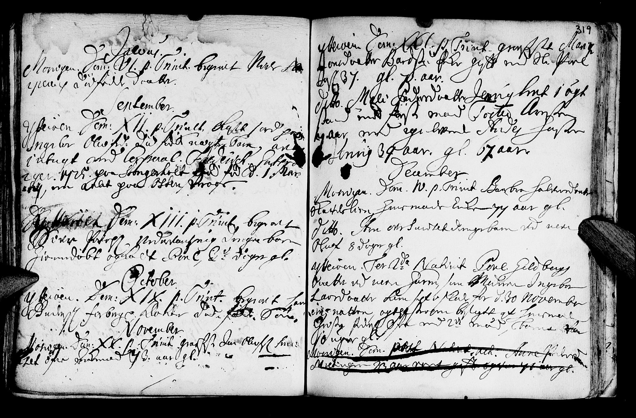 Ministerialprotokoller, klokkerbøker og fødselsregistre - Nord-Trøndelag, SAT/A-1458/722/L0215: Parish register (official) no. 722A02, 1718-1755, p. 319