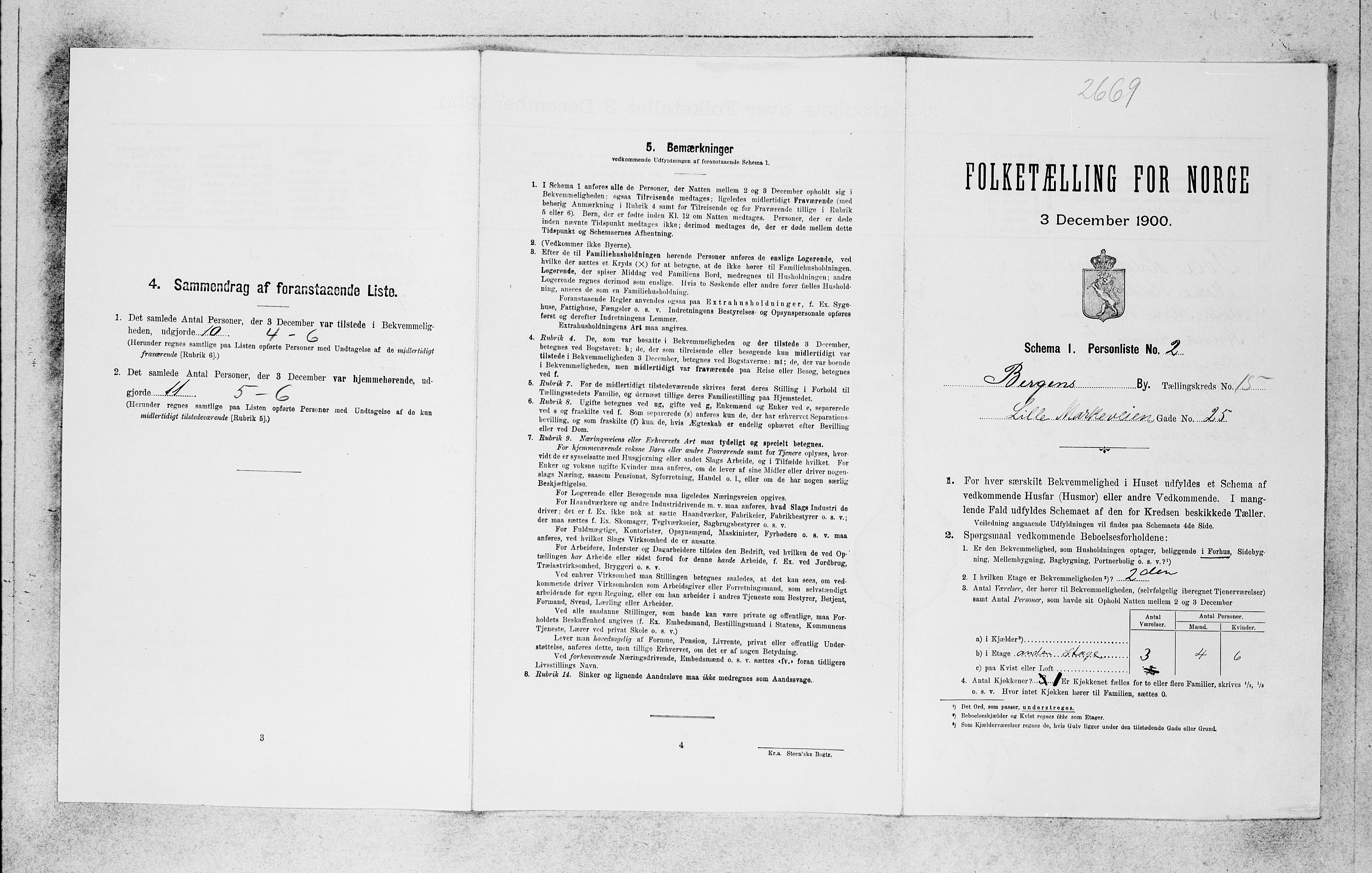 SAB, 1900 census for Bergen, 1900, p. 2826