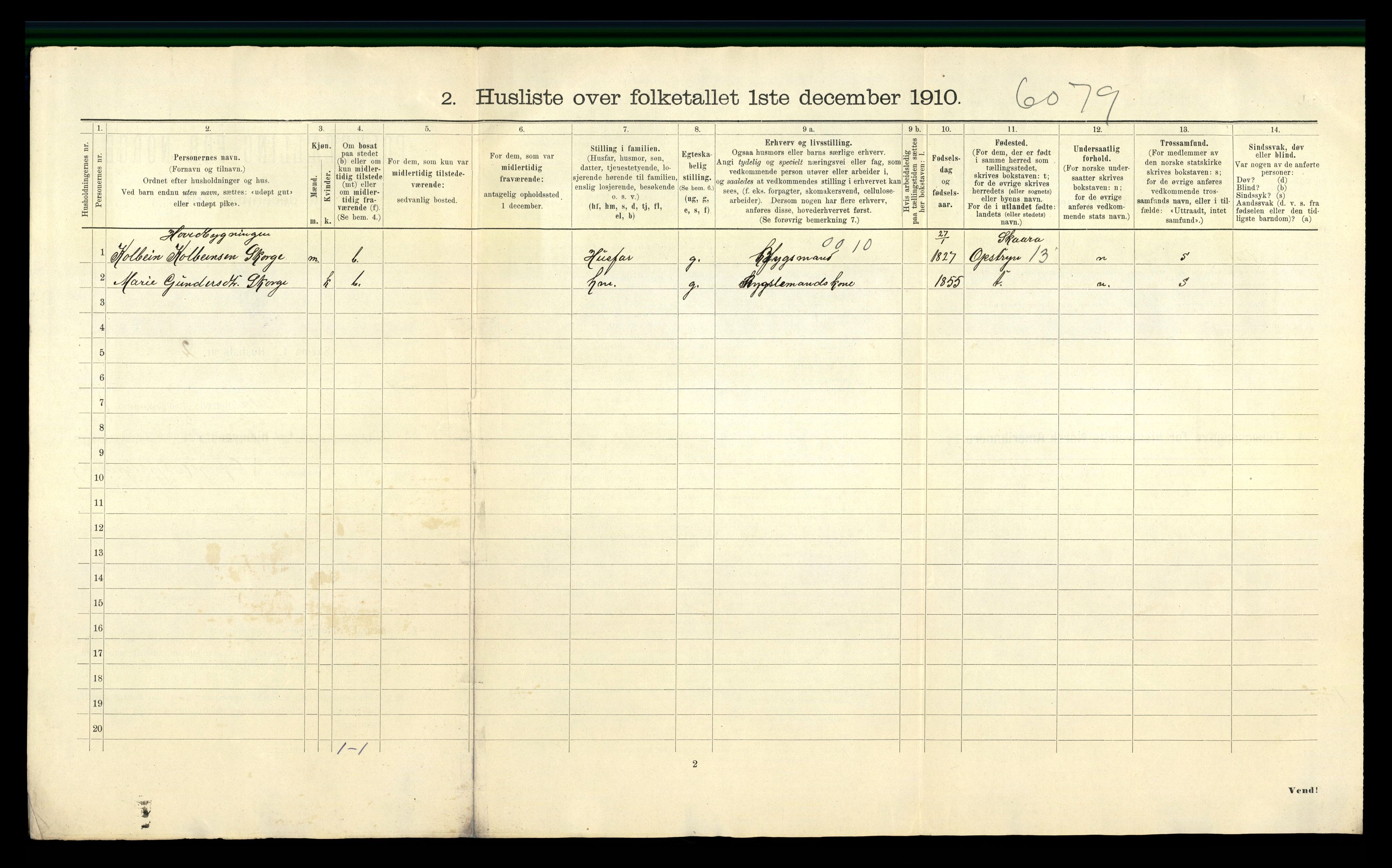 RA, 1910 census for Selje, 1910, p. 51