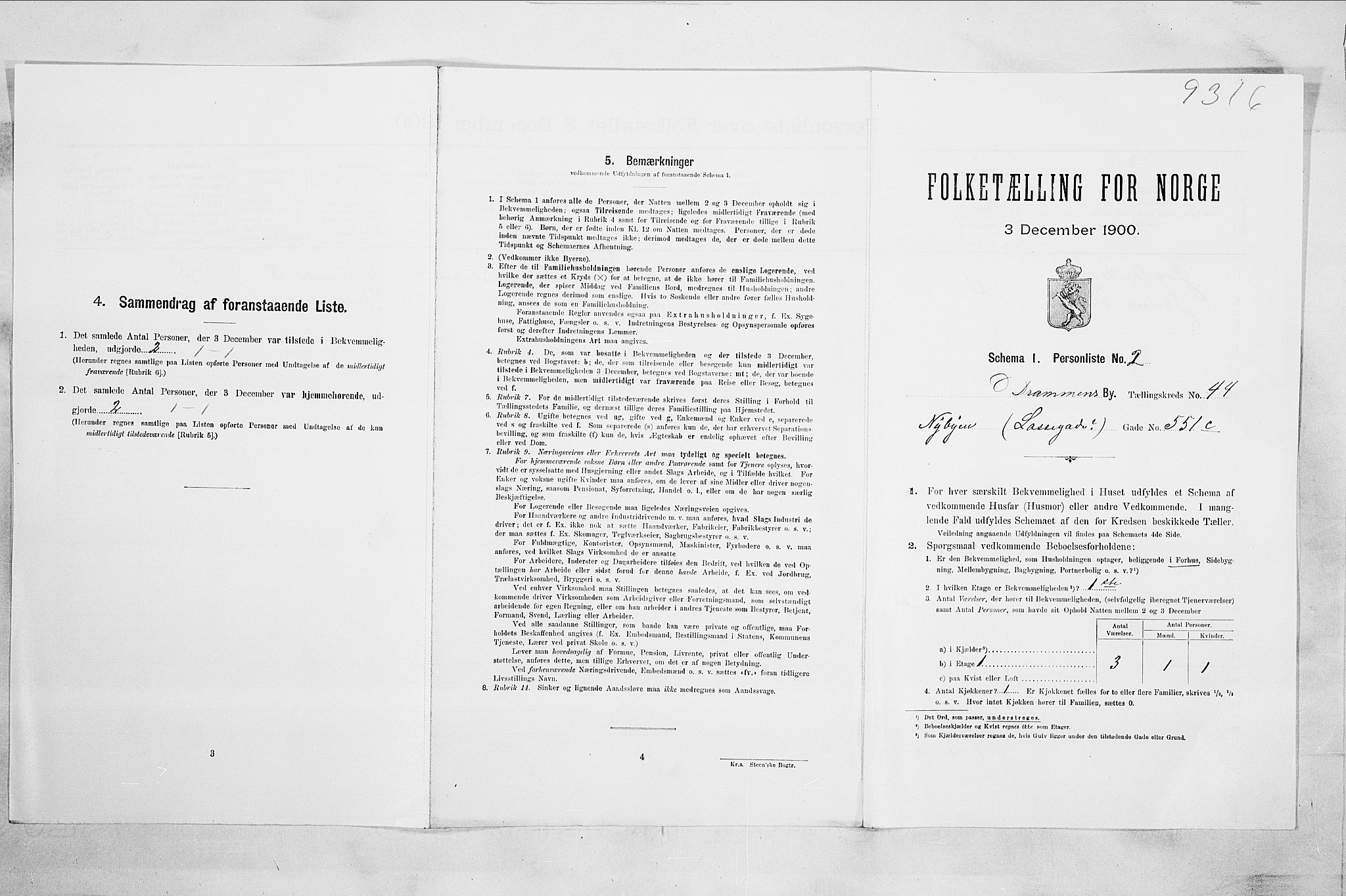 RA, 1900 census for Drammen, 1900, p. 7584