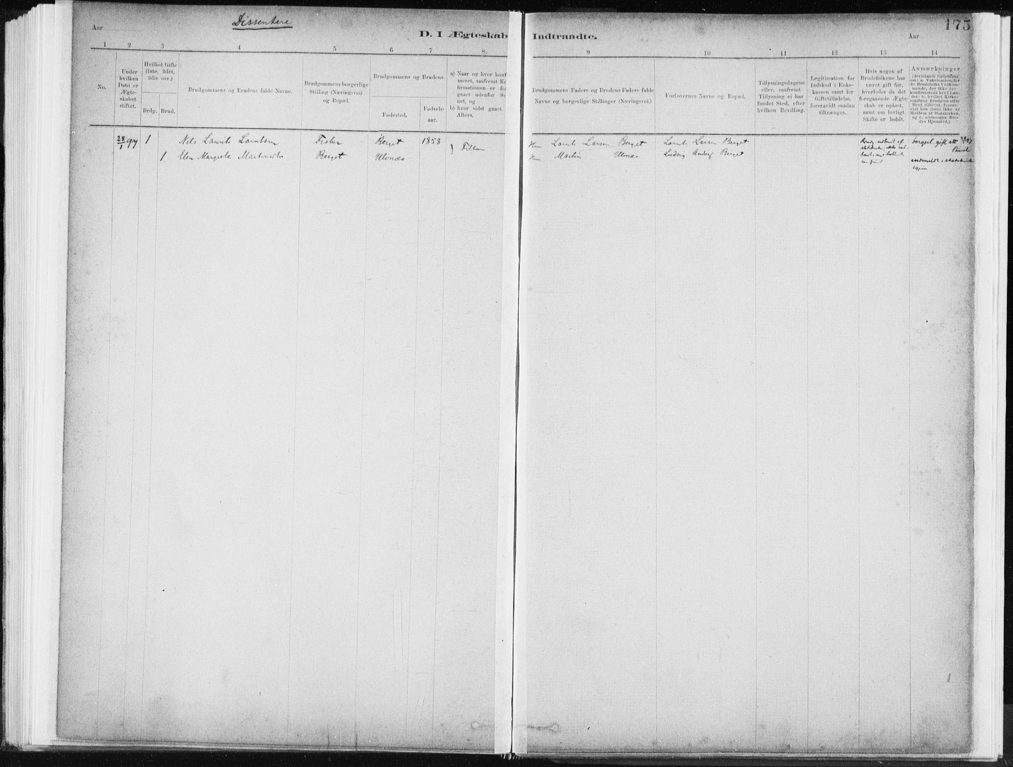 Ministerialprotokoller, klokkerbøker og fødselsregistre - Sør-Trøndelag, SAT/A-1456/637/L0558: Parish register (official) no. 637A01, 1882-1899, p. 175