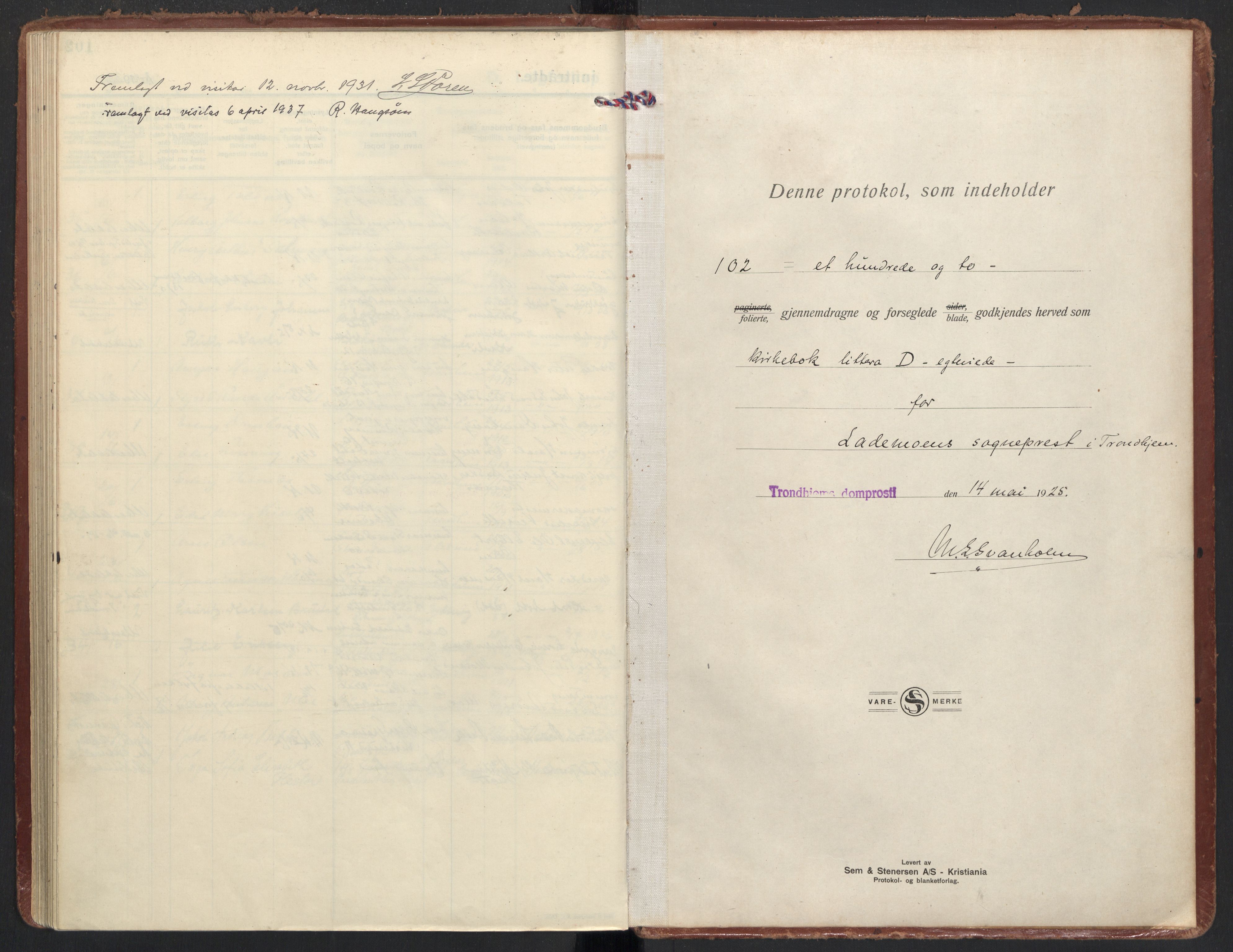 Ministerialprotokoller, klokkerbøker og fødselsregistre - Sør-Trøndelag, SAT/A-1456/605/L0249: Parish register (official) no. 605A11, 1925-1936