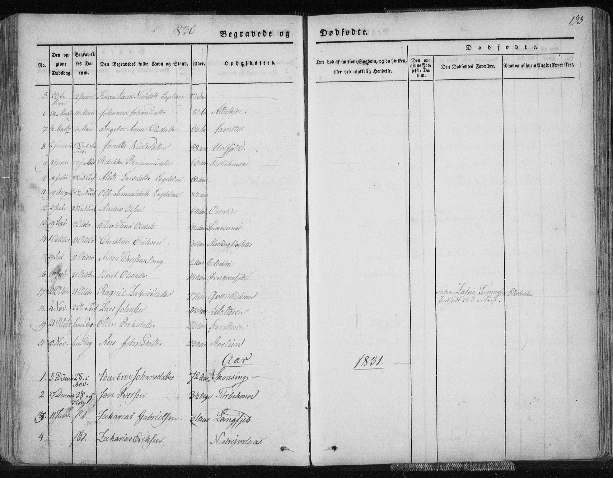 Ministerialprotokoller, klokkerbøker og fødselsregistre - Nordland, SAT/A-1459/827/L0390: Parish register (official) no. 827A02, 1826-1841, p. 193