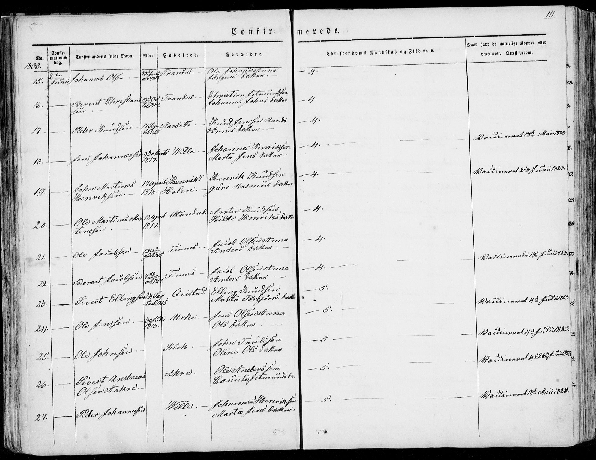 Ministerialprotokoller, klokkerbøker og fødselsregistre - Møre og Romsdal, AV/SAT-A-1454/515/L0208: Parish register (official) no. 515A04, 1830-1846, p. 111