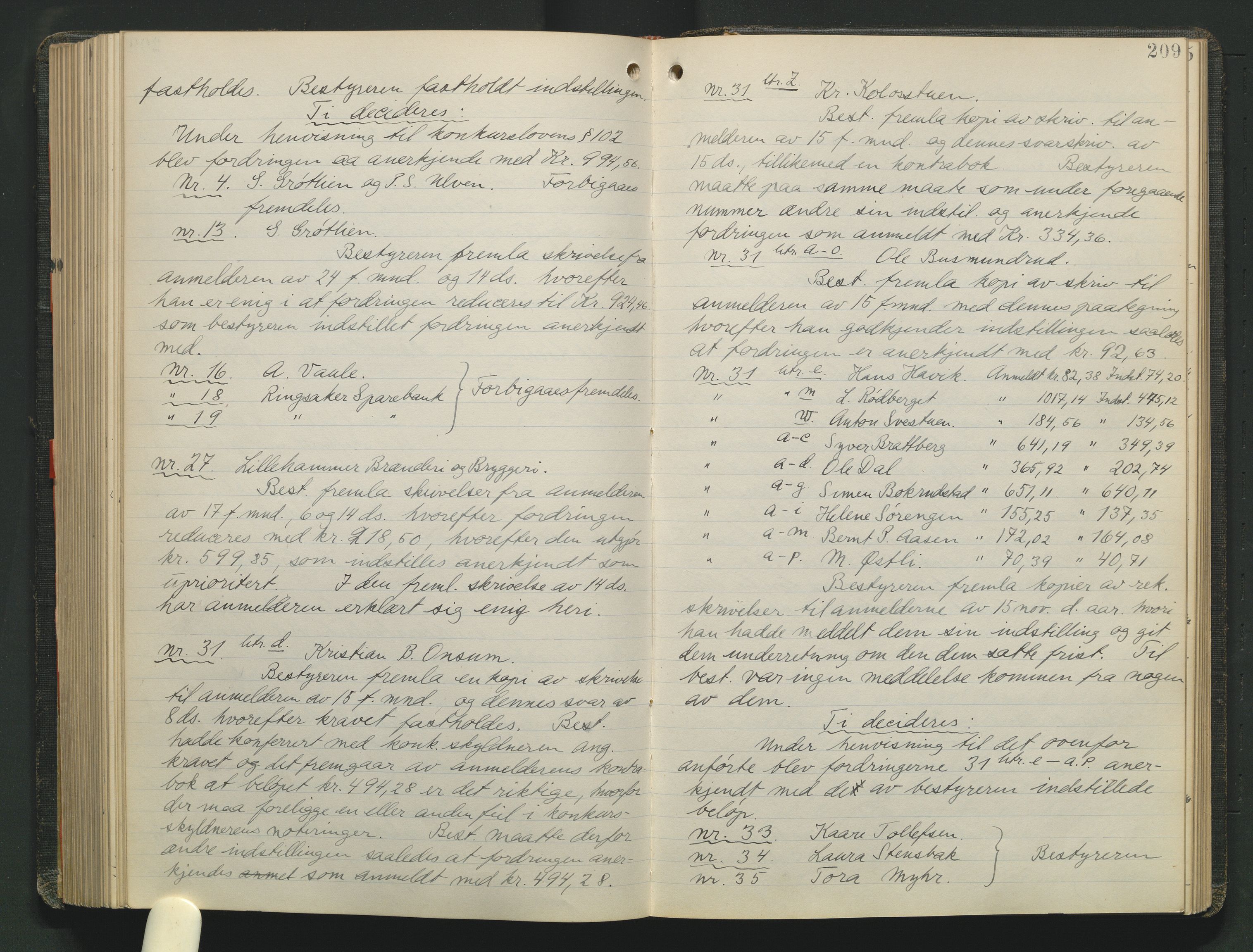 Nord-Hedmark sorenskriveri, SAH/TING-012/J/Jc/Jca/L0006: Skifteforhandlingsprotokoll, 1917-1922, p. 208b-209a