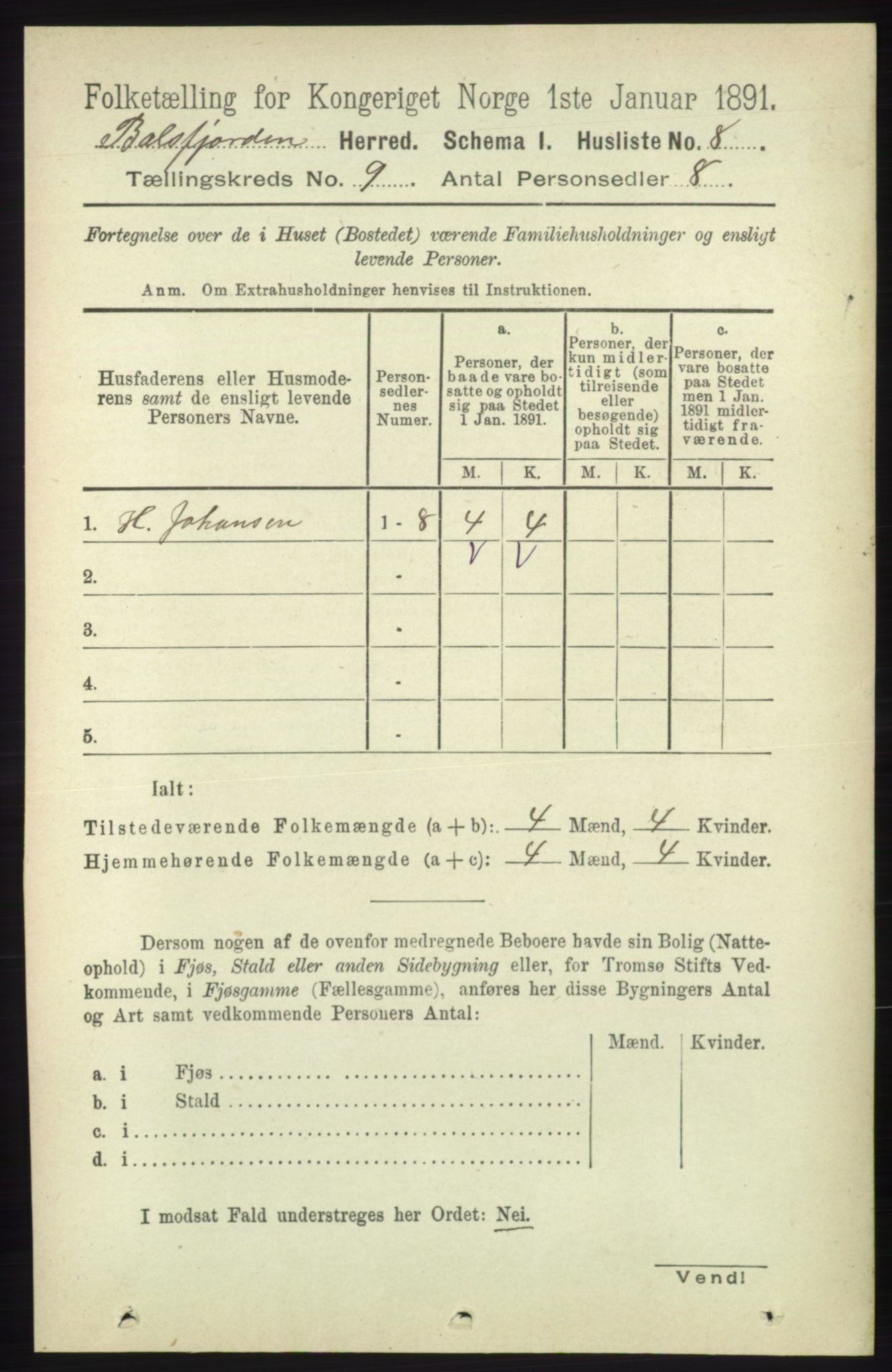 RA, 1891 census for 1933 Balsfjord, 1891, p. 3085