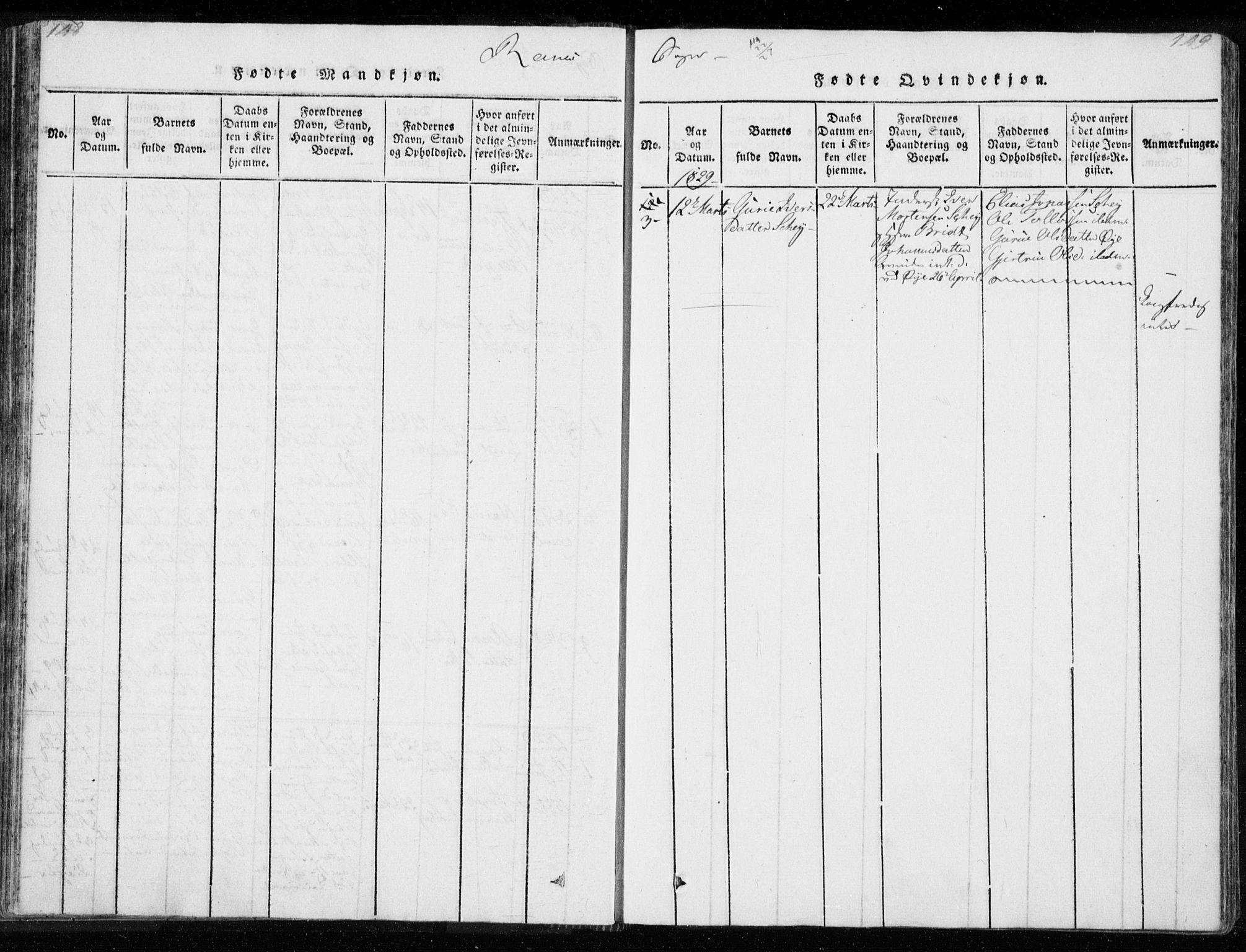 Ministerialprotokoller, klokkerbøker og fødselsregistre - Møre og Romsdal, AV/SAT-A-1454/595/L1041: Parish register (official) no. 595A03, 1819-1829, p. 148-149