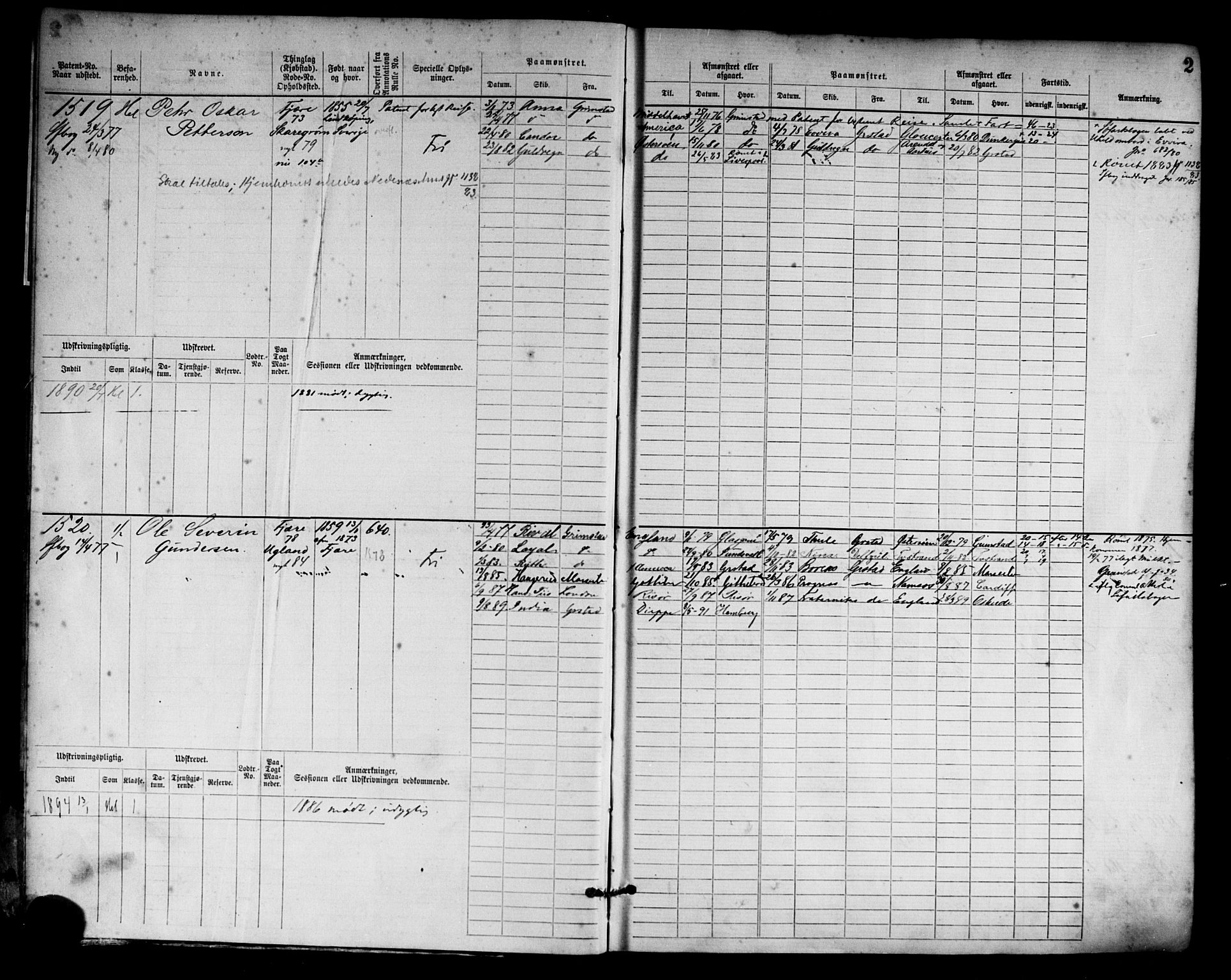 Grimstad mønstringskrets, AV/SAK-2031-0013/F/Fb/L0003: Hovedrulle nr 1517-2276, F-6, 1877-1888, p. 3