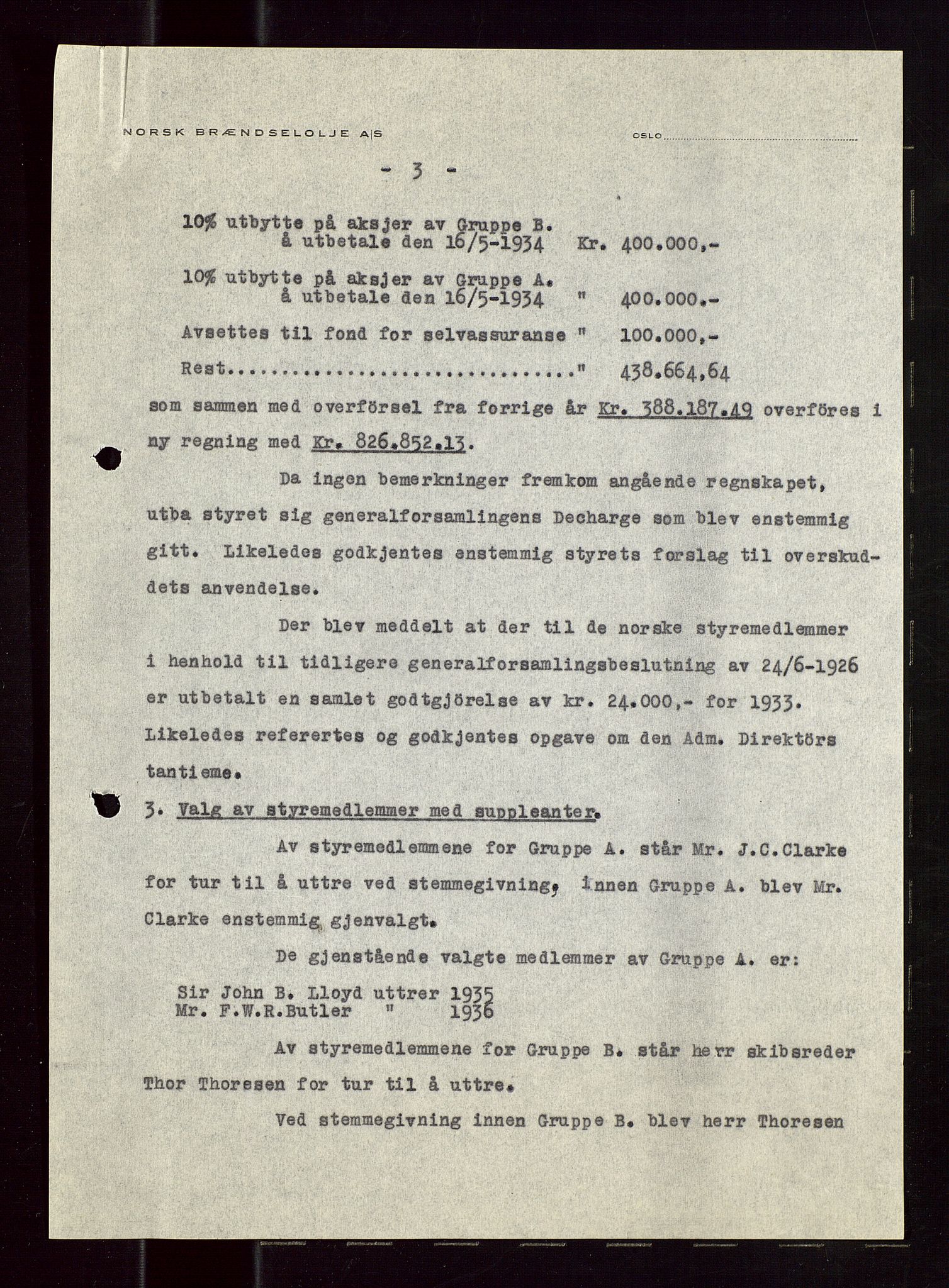 PA 1544 - Norsk Brændselolje A/S, AV/SAST-A-101965/1/A/Aa/L0002/0002: Generalforsamling  / Generalforsamling 1933, 1934, 1933-1934, p. 134