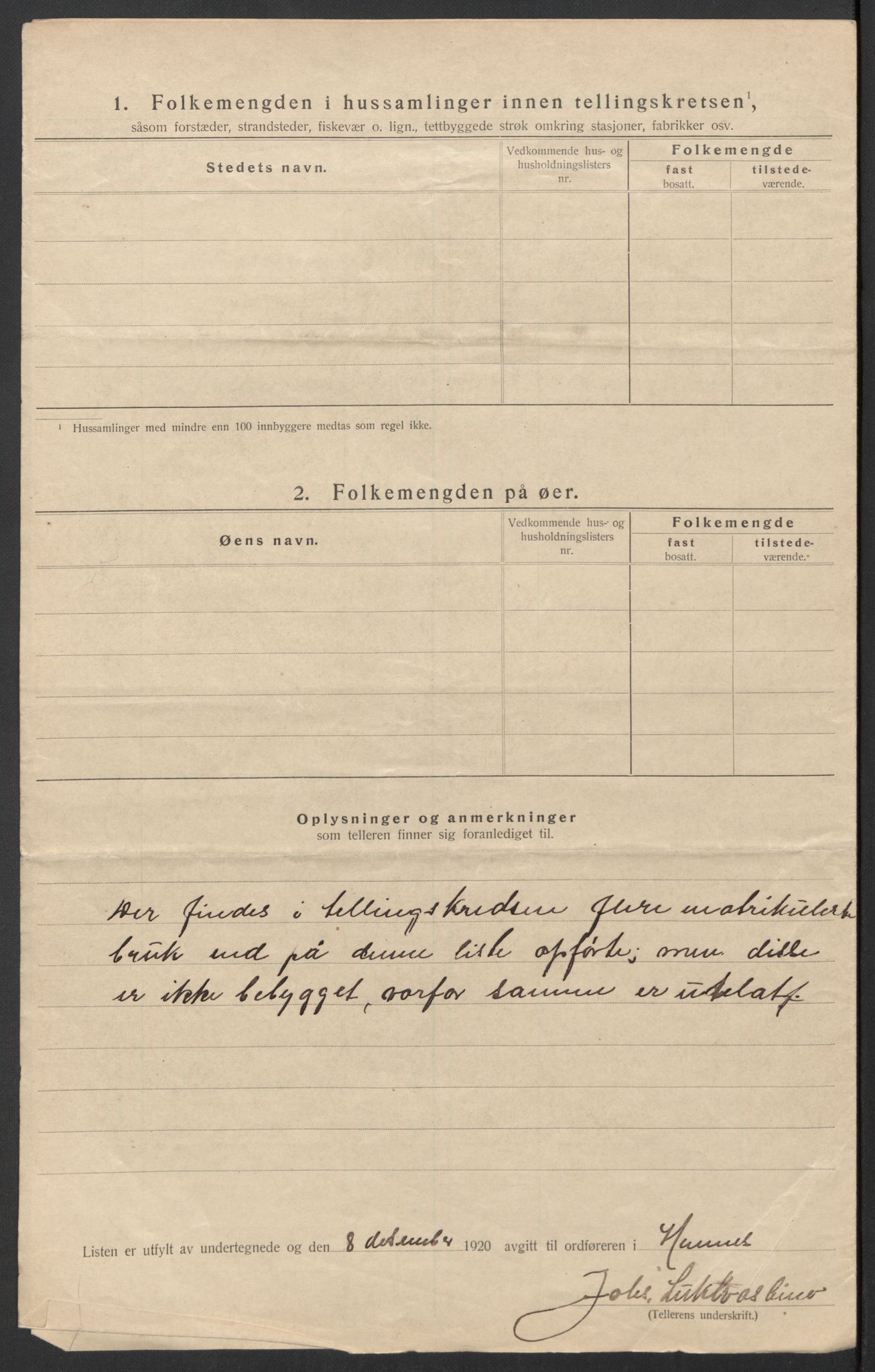 SAT, 1920 census for Hemnes, 1920, p. 33