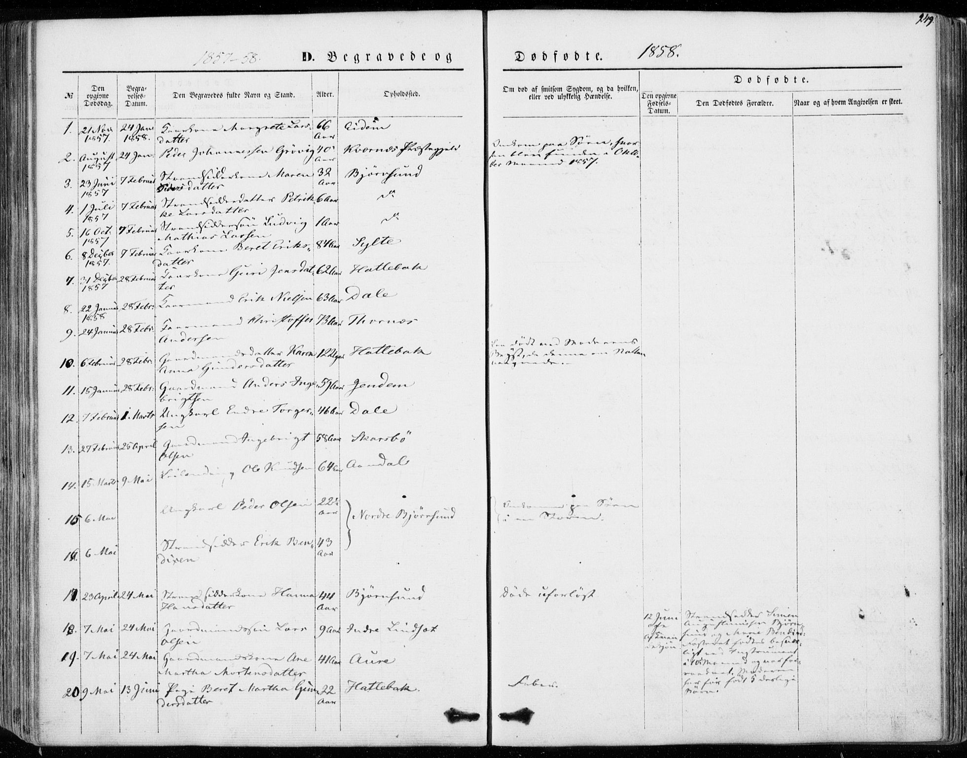 Ministerialprotokoller, klokkerbøker og fødselsregistre - Møre og Romsdal, SAT/A-1454/565/L0748: Parish register (official) no. 565A02, 1845-1872, p. 249