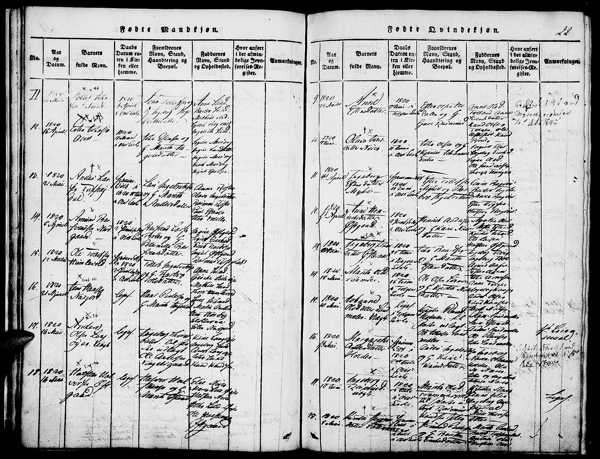 Tolga prestekontor, AV/SAH-PREST-062/K/L0004: Parish register (official) no. 4, 1815-1836, p. 22