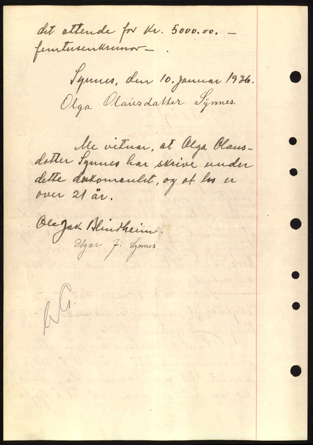 Nordre Sunnmøre sorenskriveri, AV/SAT-A-0006/1/2/2C/2Ca: Mortgage book no. A1, 1936-1936, Diary no: : 197/1936