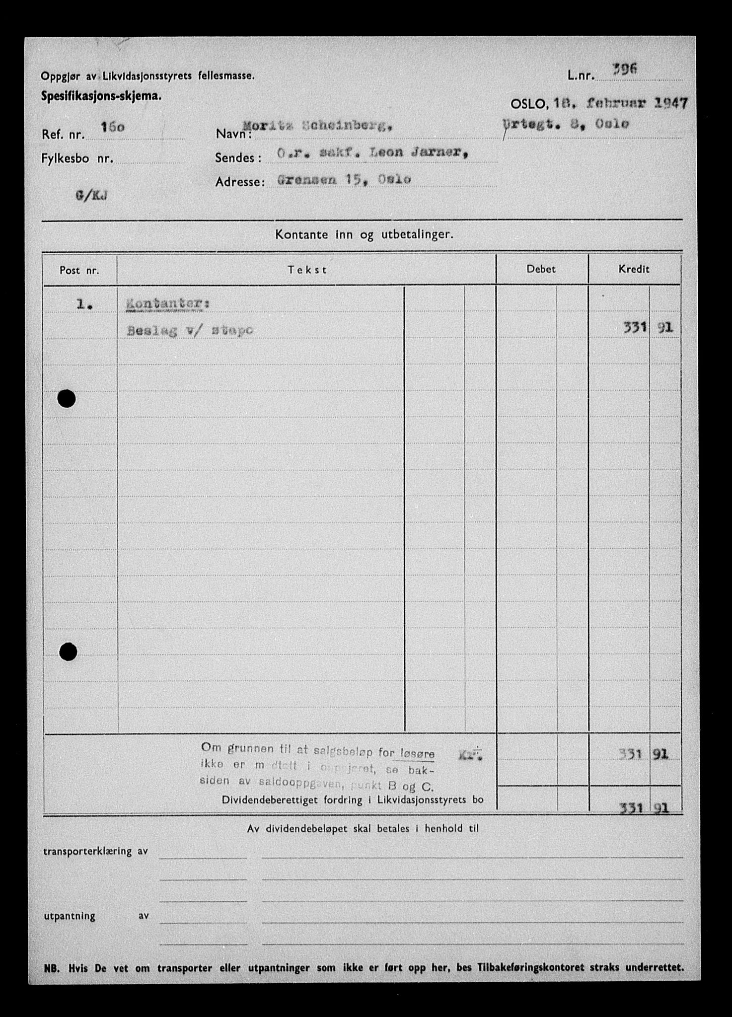 Justisdepartementet, Tilbakeføringskontoret for inndratte formuer, AV/RA-S-1564/H/Hc/Hcc/L0978: --, 1945-1947, p. 535