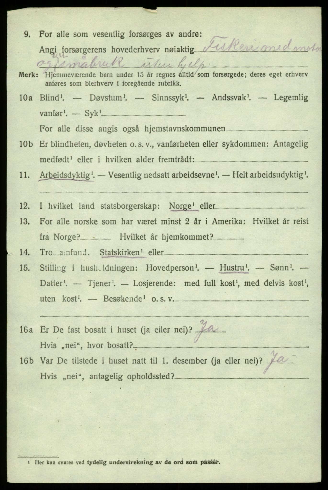 SAB, 1920 census for Sund, 1920, p. 5306