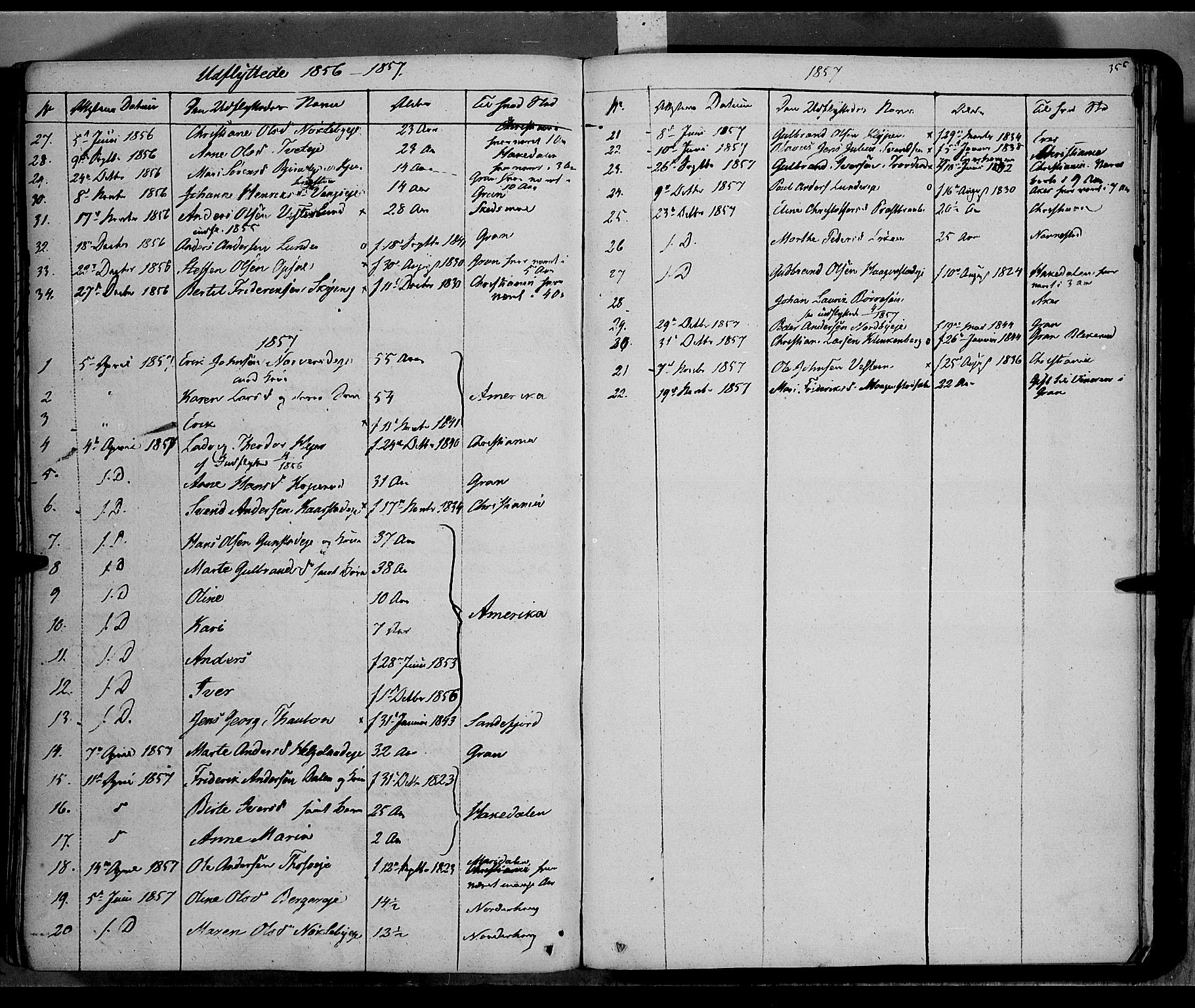 Jevnaker prestekontor, SAH/PREST-116/H/Ha/Haa/L0006: Parish register (official) no. 6, 1837-1857, p. 355