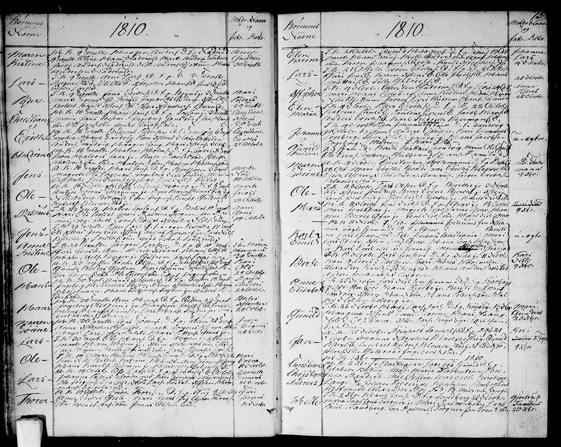 Asker prestekontor Kirkebøker, SAO/A-10256a/F/Fa/L0005: Parish register (official) no. I 5, 1807-1813, p. 13