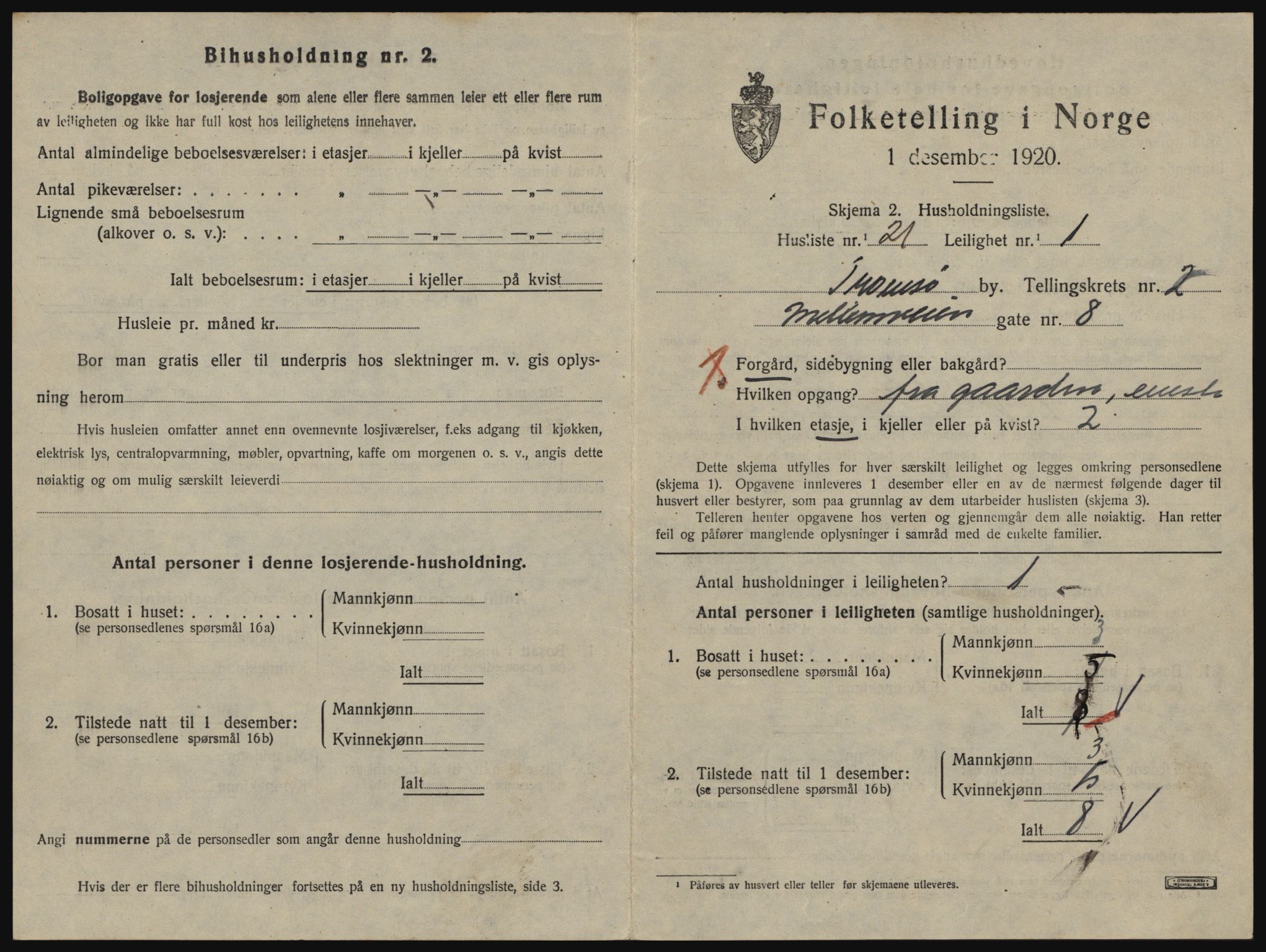 SATØ, 1920 census for Tromsø, 1920, p. 2883