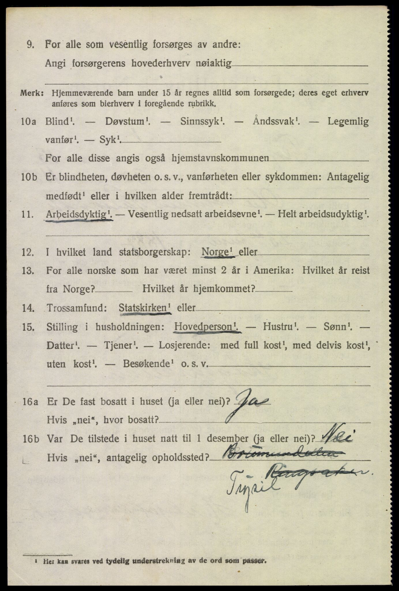 SAH, 1920 census for Trysil, 1920, p. 7638