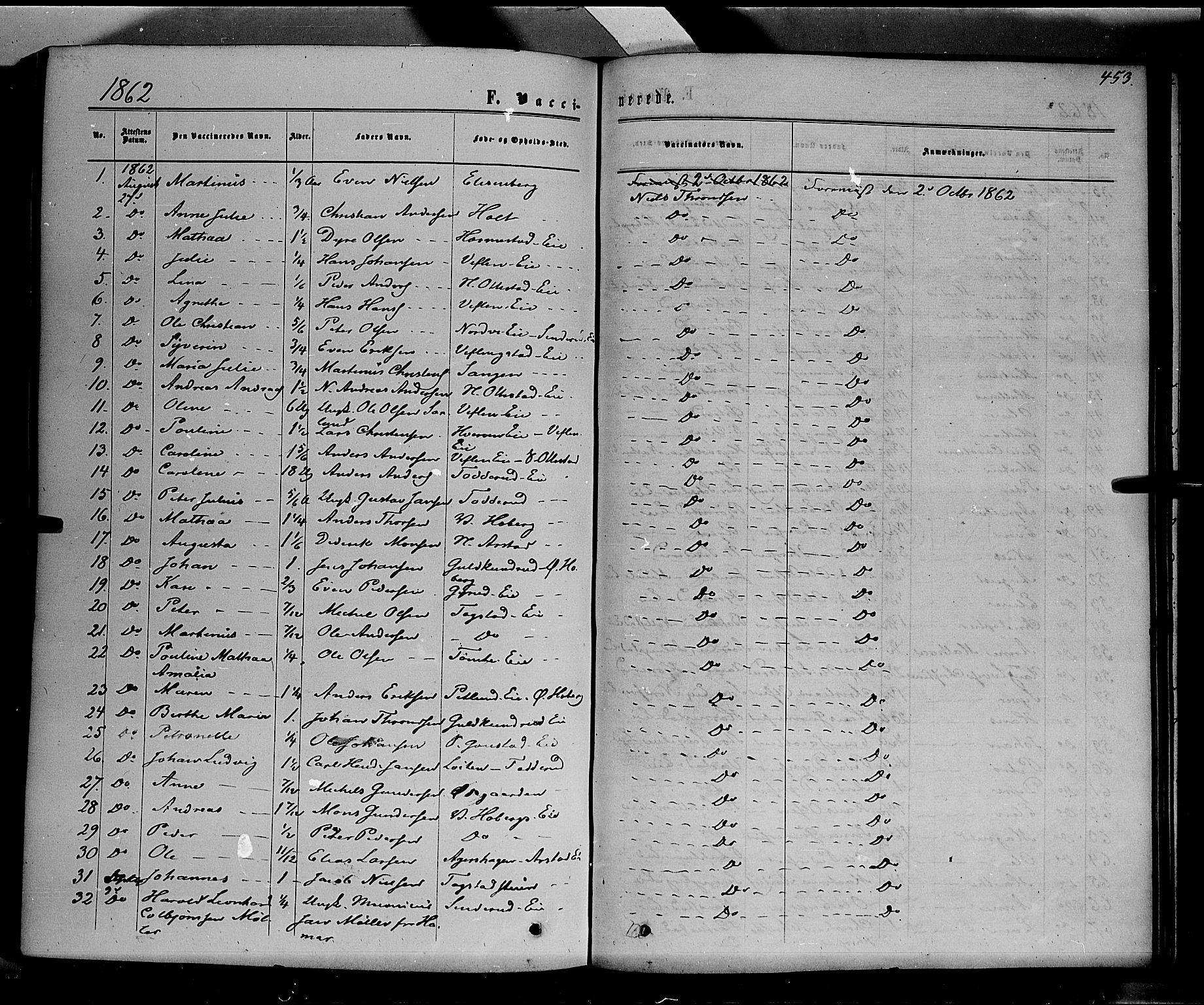 Stange prestekontor, SAH/PREST-002/K/L0013: Parish register (official) no. 13, 1862-1879, p. 453