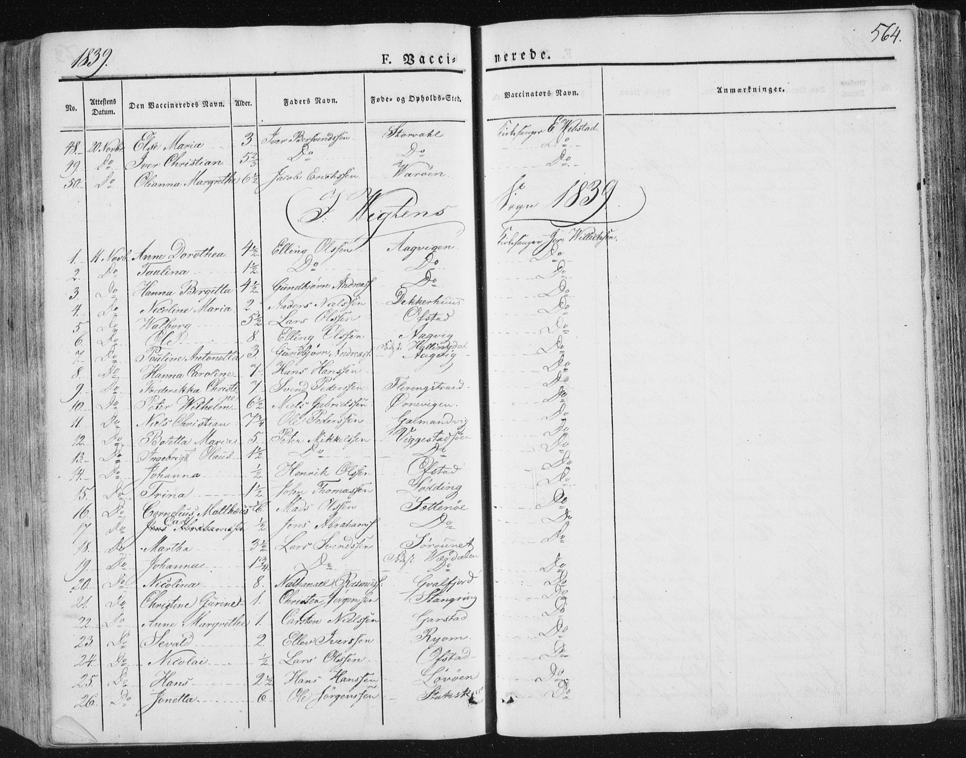 Ministerialprotokoller, klokkerbøker og fødselsregistre - Nord-Trøndelag, AV/SAT-A-1458/784/L0669: Parish register (official) no. 784A04, 1829-1859, p. 564