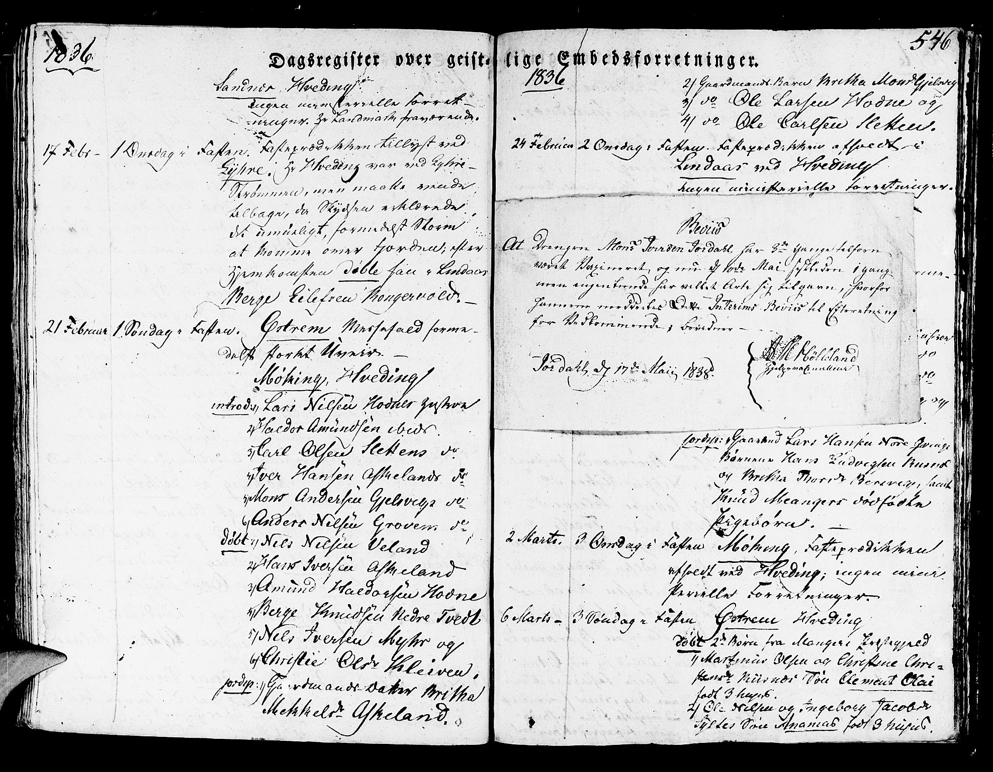 Lindås Sokneprestembete, SAB/A-76701/H/Haa: Parish register (official) no. A 8, 1823-1836, p. 546