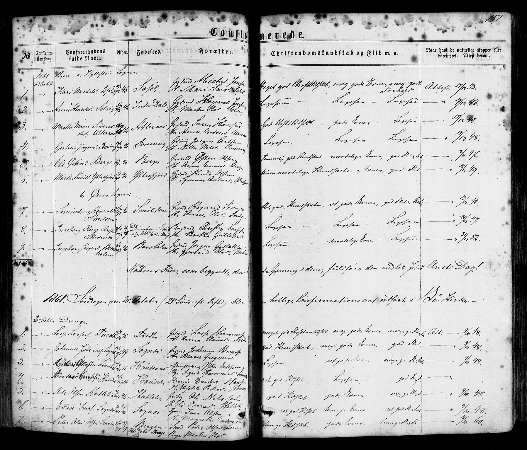 Hyllestad sokneprestembete, AV/SAB-A-80401: Parish register (official) no. A 1, 1861-1886, p. 151