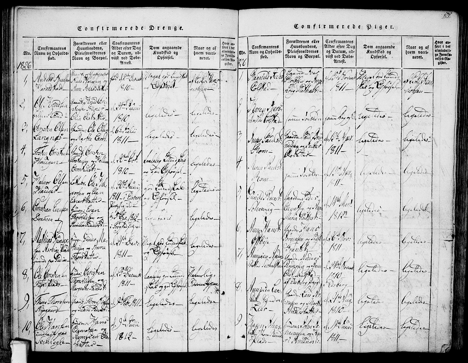 Askim prestekontor Kirkebøker, AV/SAO-A-10900/F/Fa/L0004: Parish register (official) no. 4, 1817-1846, p. 504-505