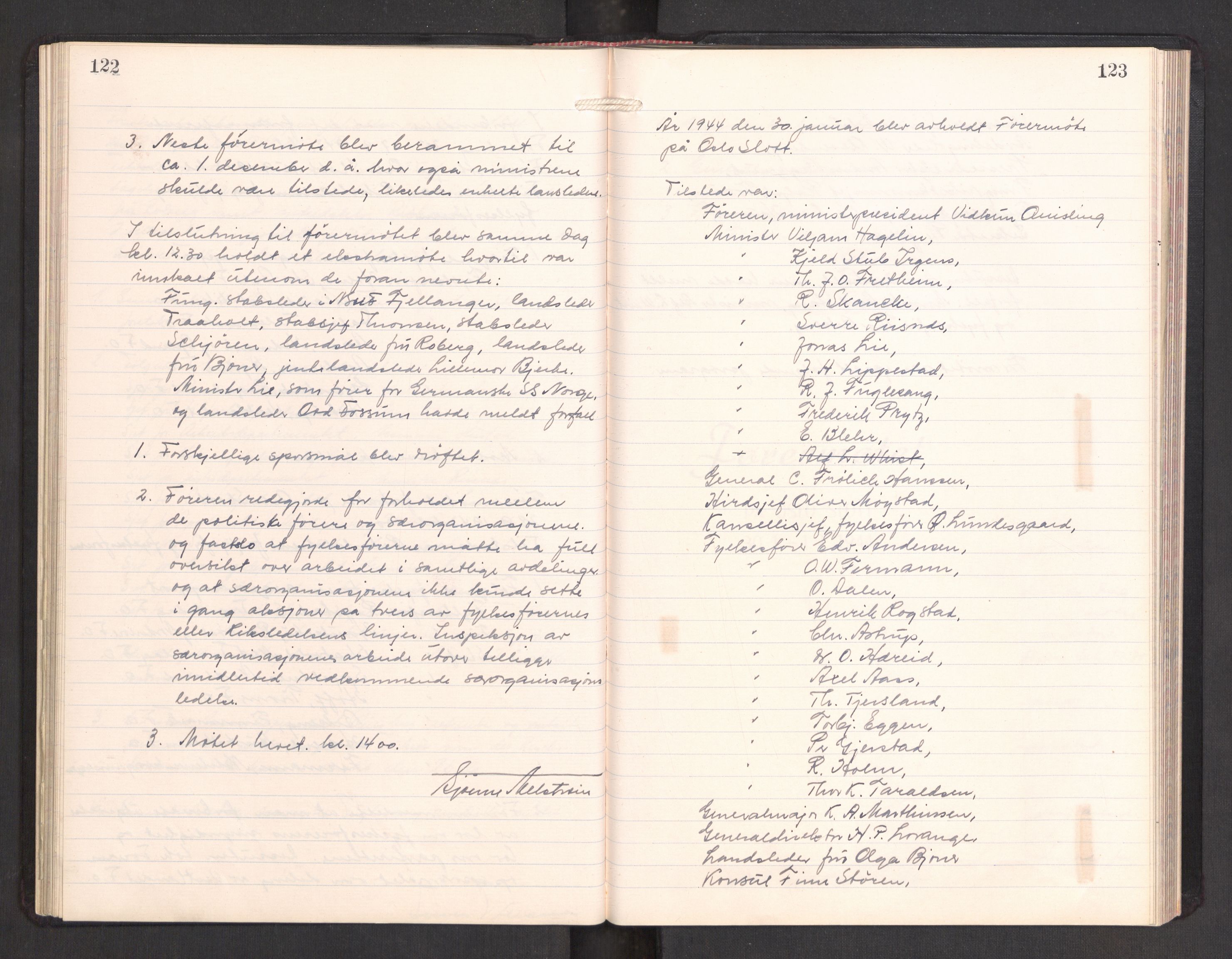 Nasjonal Samling (NS) Generalsekretariat, AV/RA-PA-0759/A/L0117: NS Riks- og Rådsmøteprotokoll, 1934-1945, p. 122-123