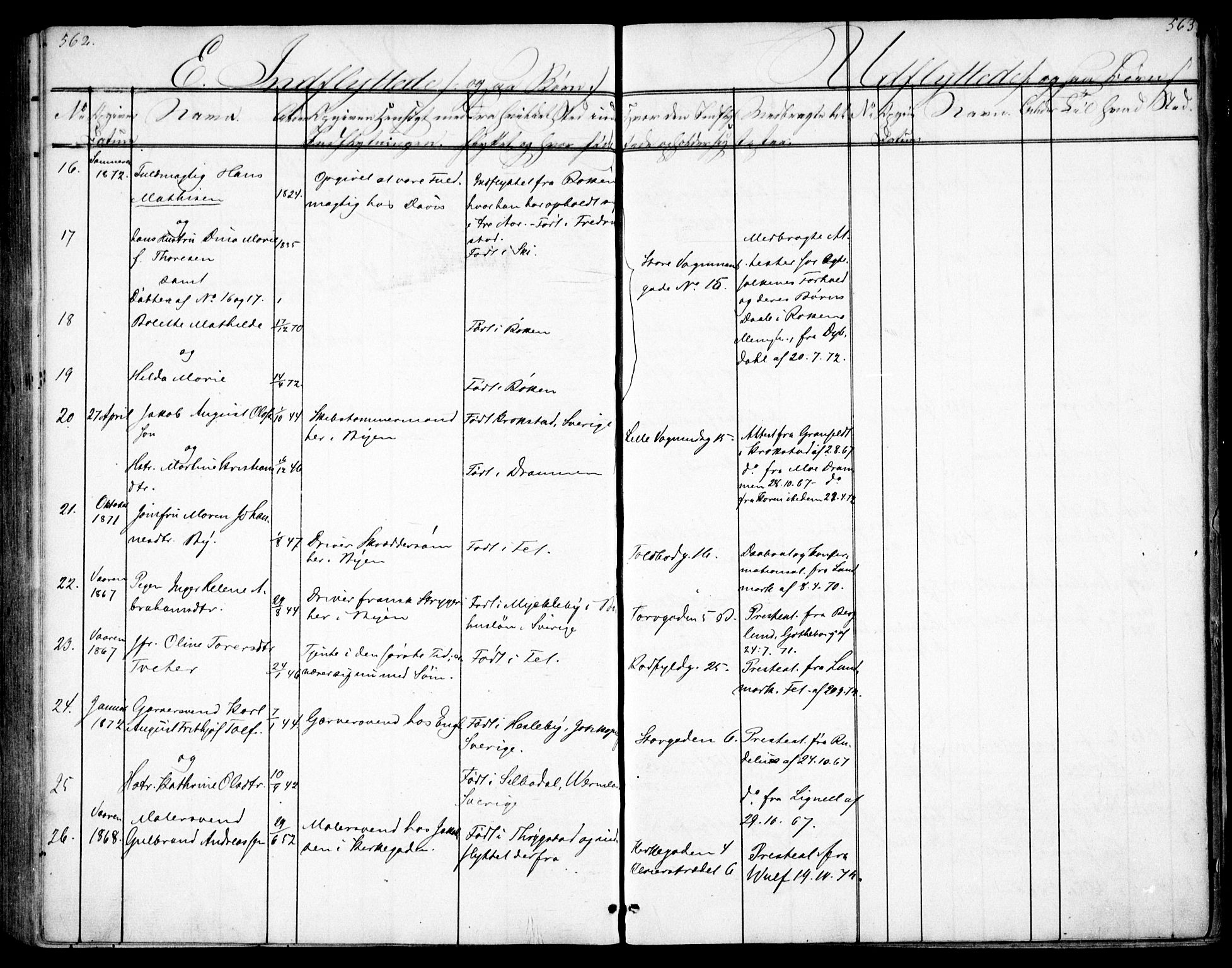 Oslo domkirke Kirkebøker, AV/SAO-A-10752/F/Fa/L0028: Parish register (official) no. 28, 1840-1876, p. 562-563