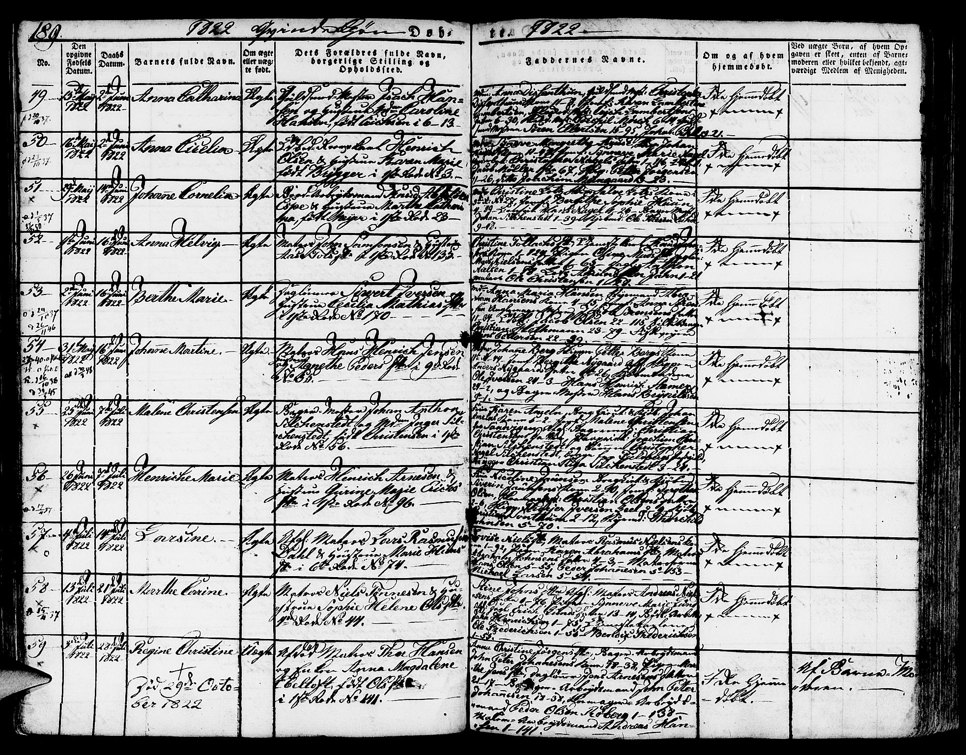 Nykirken Sokneprestembete, SAB/A-77101/H/Hab: Parish register (copy) no. A 5I, 1821-1841, p. 189