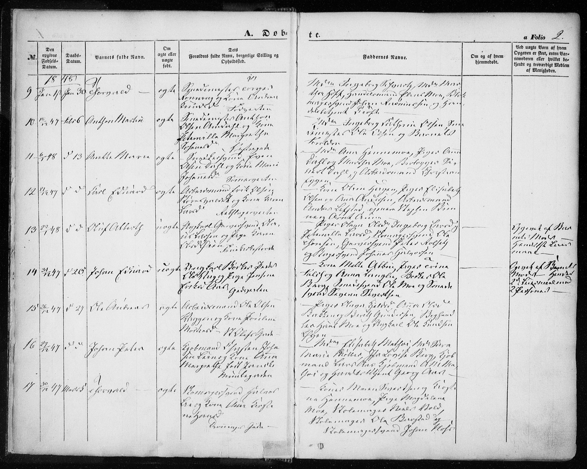 Ministerialprotokoller, klokkerbøker og fødselsregistre - Sør-Trøndelag, SAT/A-1456/601/L0051: Parish register (official) no. 601A19, 1848-1857, p. 2