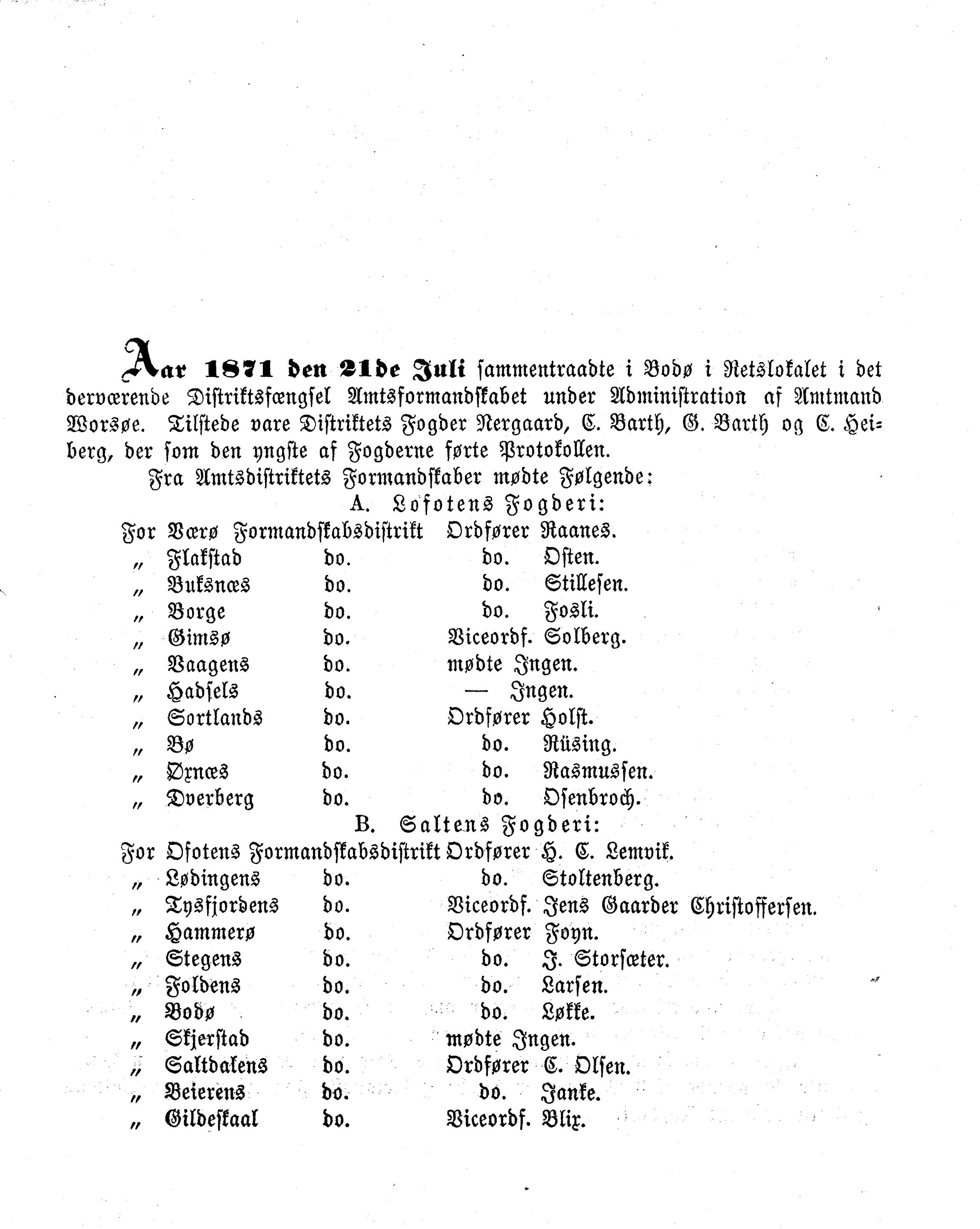 Nordland Fylkeskommune. Fylkestinget, AIN/NFK-17/176/A/Ac/L0007: Fylkestingsforhandlinger 1871-1875, 1871-1875