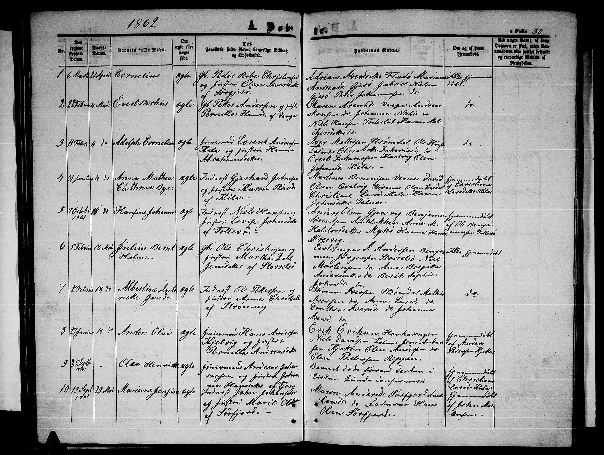 Ministerialprotokoller, klokkerbøker og fødselsregistre - Nordland, SAT/A-1459/841/L0619: Parish register (copy) no. 841C03, 1856-1876, p. 30