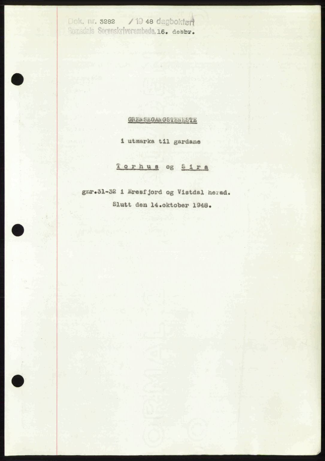 Romsdal sorenskriveri, AV/SAT-A-4149/1/2/2C: Mortgage book no. A28, 1948-1949, Diary no: : 3282/1948