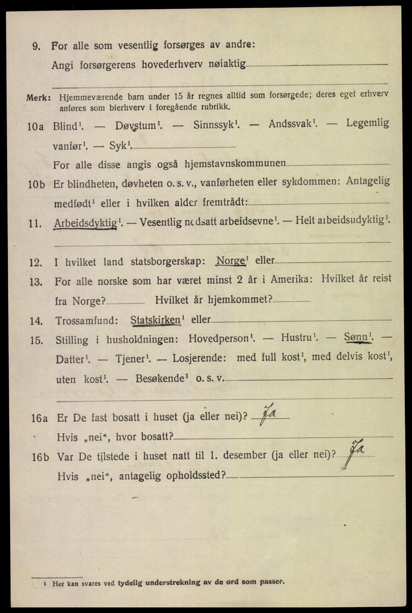 SAK, 1920 census for Øyestad, 1920, p. 5169