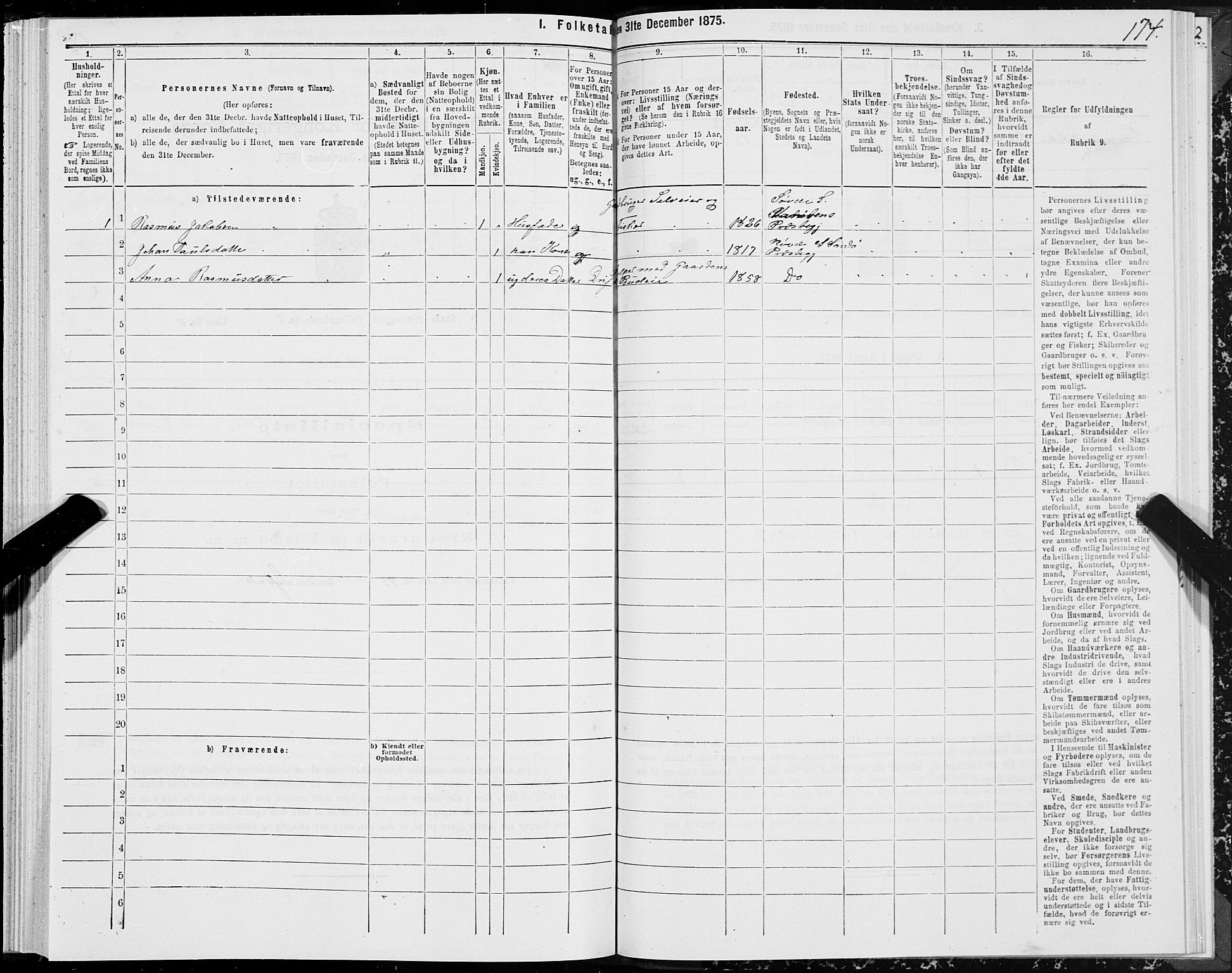 SAT, 1875 census for 1514P Sande, 1875, p. 4174