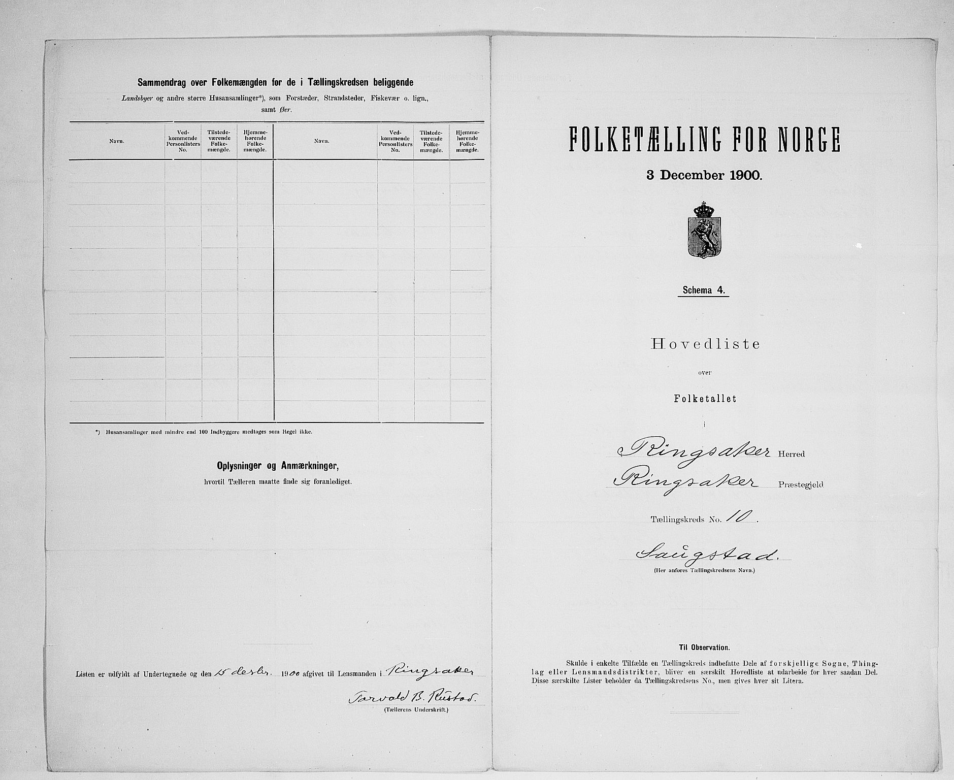 SAH, 1900 census for Ringsaker, 1900, p. 57