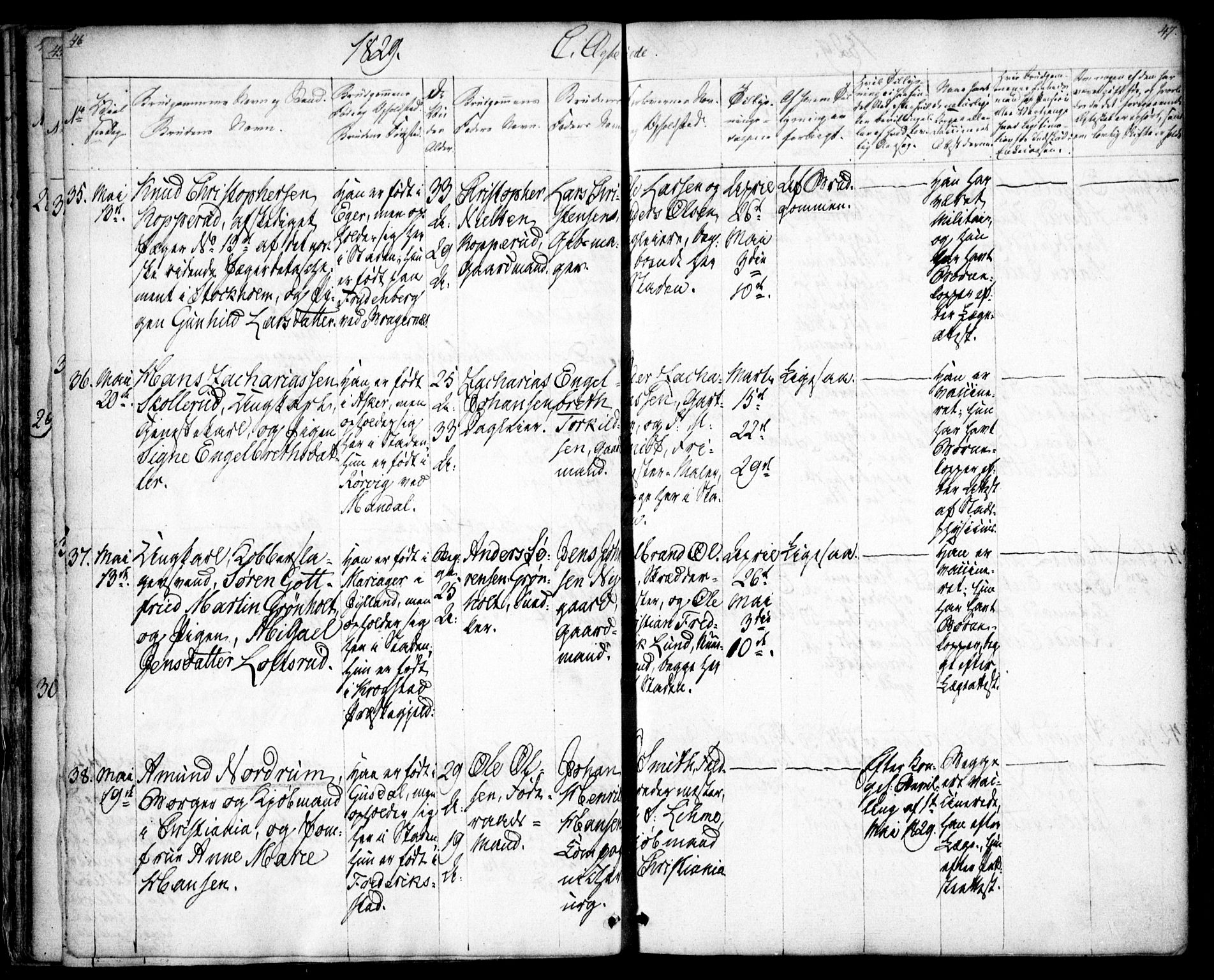 Oslo domkirke Kirkebøker, SAO/A-10752/F/Fa/L0019: Parish register (official) no. 19, 1828-1847, p. 46-47